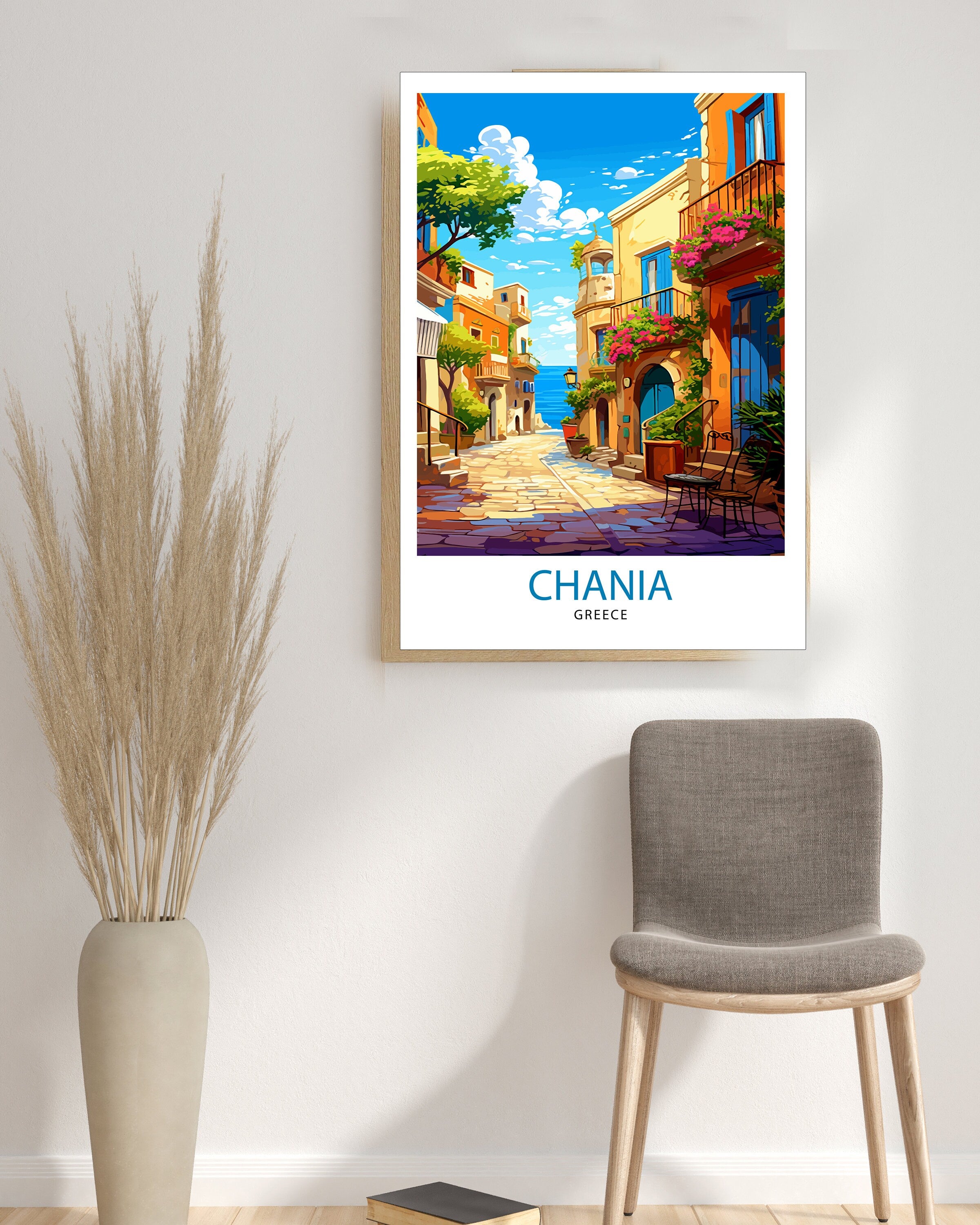 Chania Greece Travel Print Chania Wall Decor Chania Poster Greece Travel Prints Chania Art Print Chania Illustration Chania Wall Art