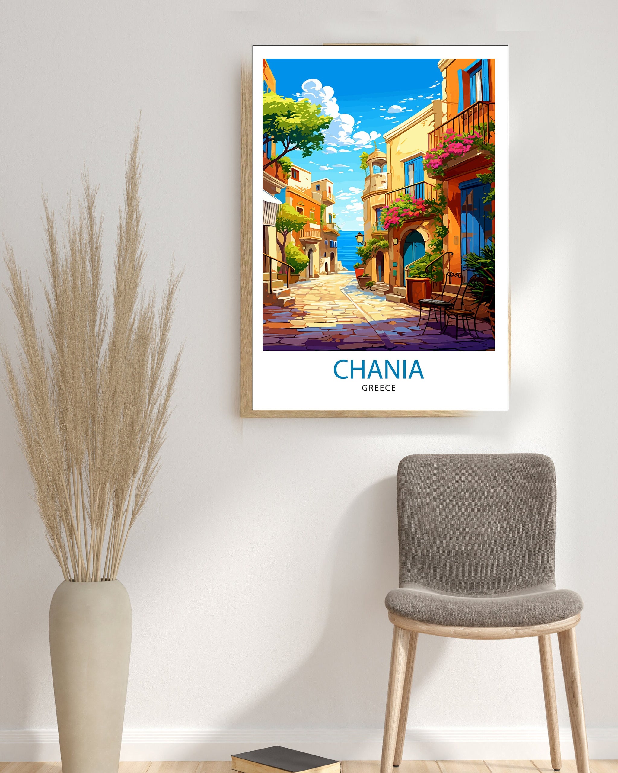 Chania Greece Travel Print Chania Wall Decor Chania Poster Greece Travel Prints Chania Art Print Chania Illustration Chania Wall Art