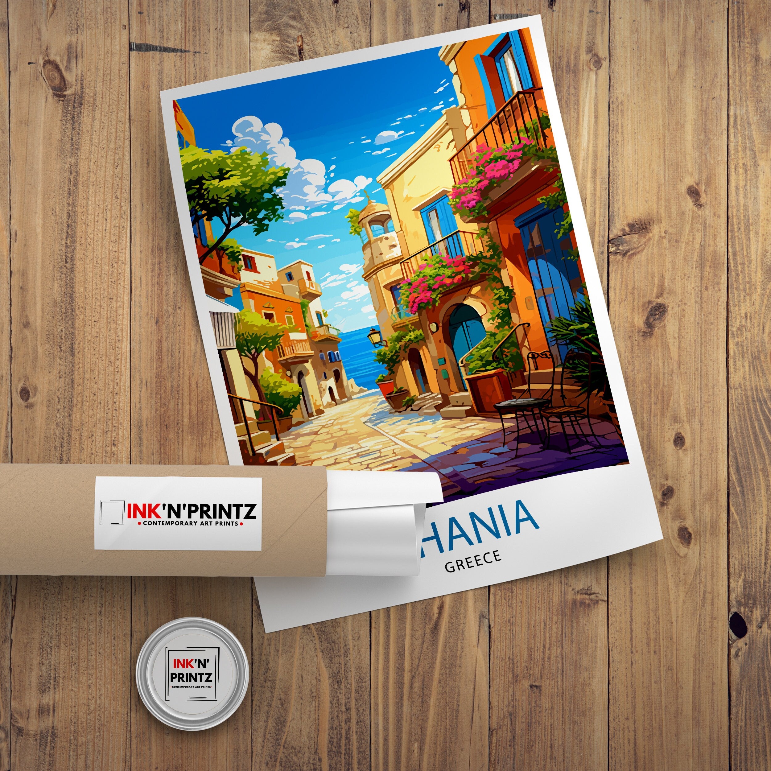 Chania Greece Travel Print Chania Wall Decor Chania Poster Greece Travel Prints Chania Art Print Chania Illustration Chania Wall Art