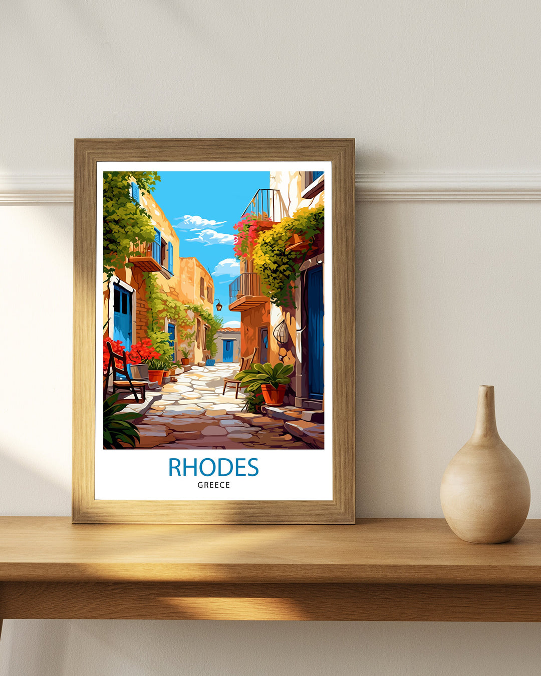 Rhodes Greece Travel Poster Rhodes Island