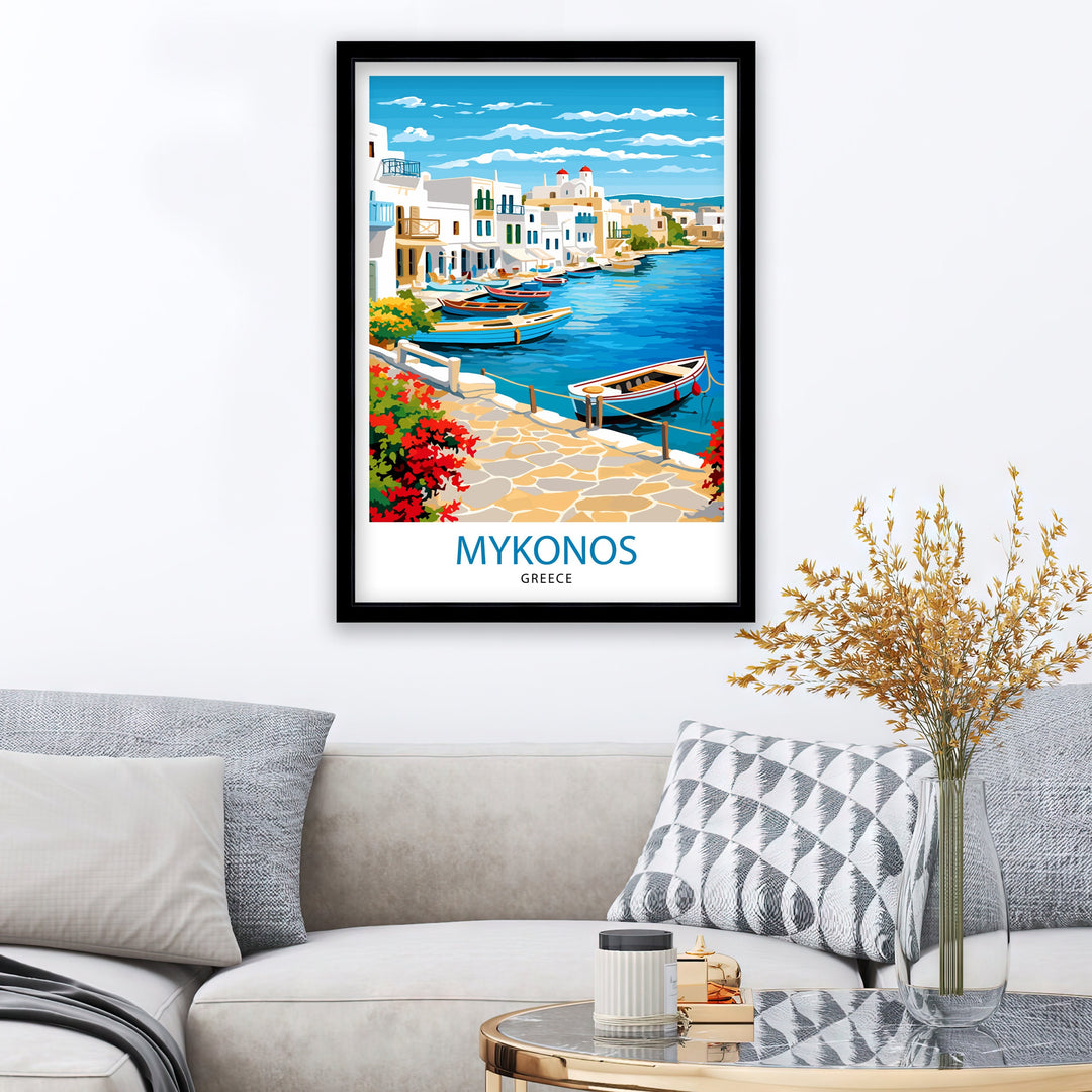 Mykonos Greece Travel Poster Mykonos