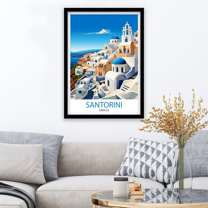 Santorini Greece Travel Poster Santorini