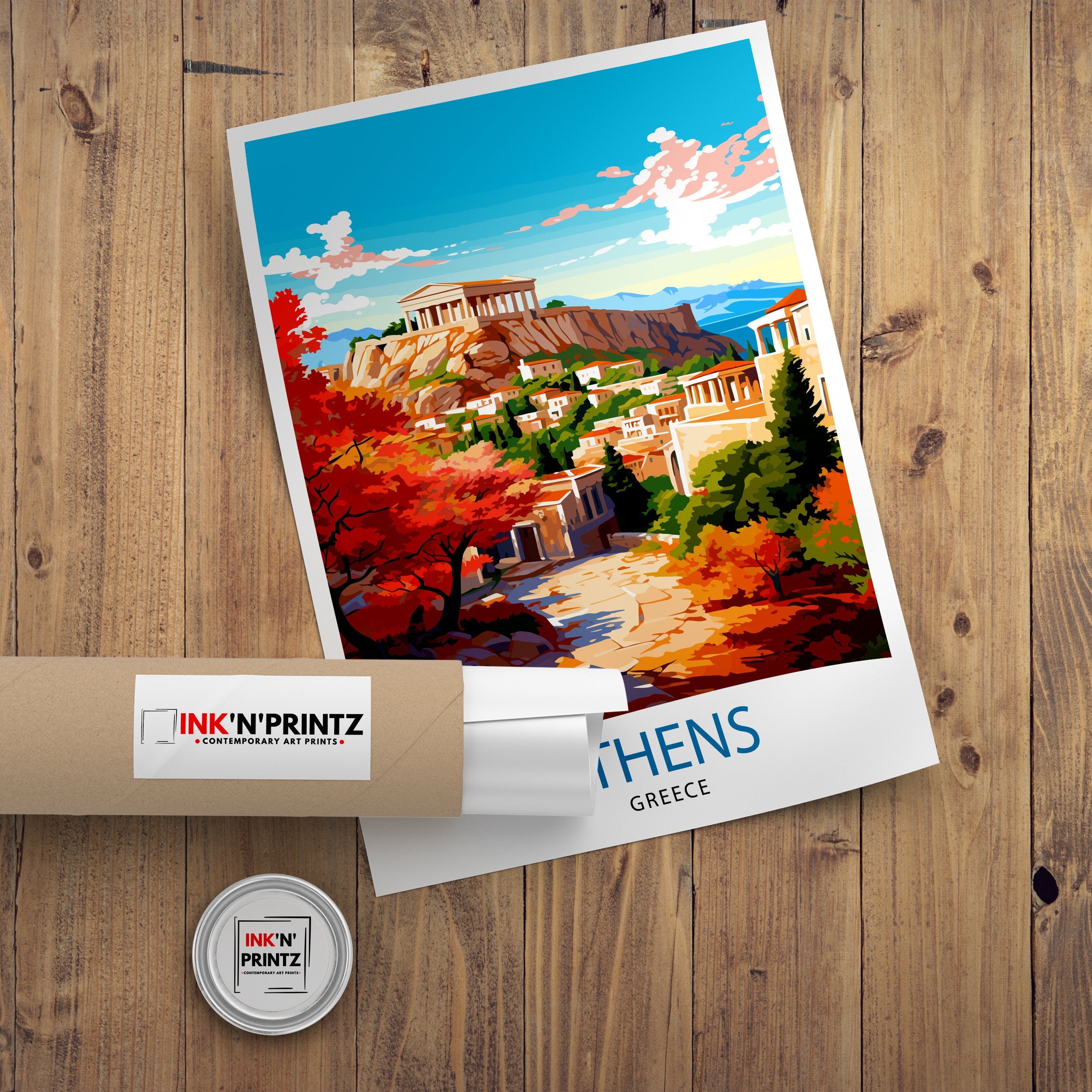 Athens Greece Travel Print Athens Wall Decor Athens Poster Greece Travel Prints Athens Art Print Athens Illustration Athens Wall Art Greece