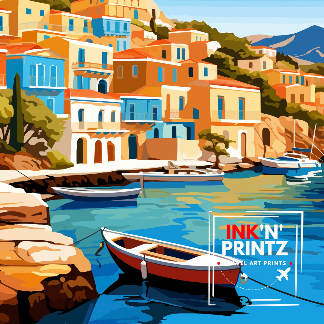 Symi Greece Travel Poster Symi Island