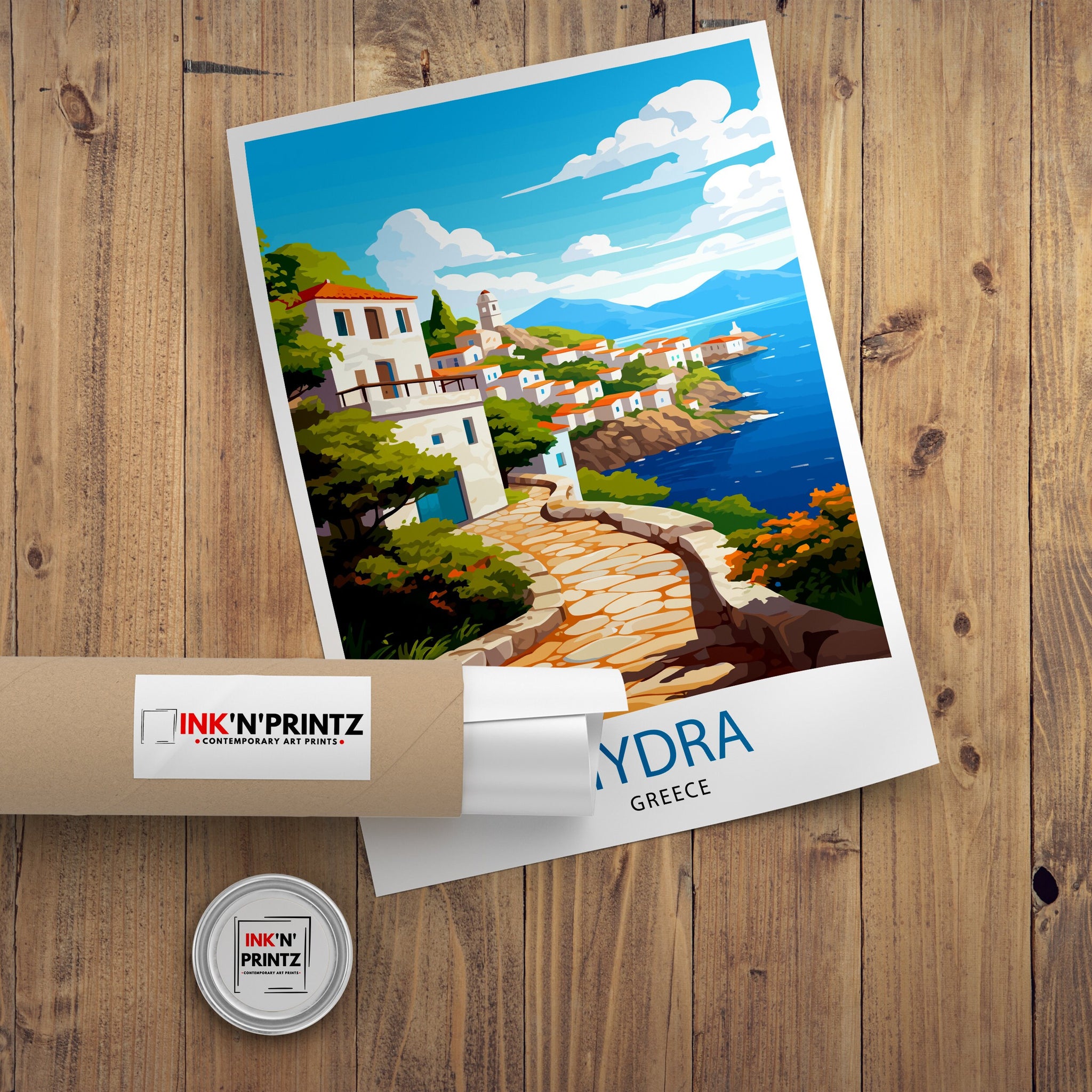 Hydra Greece Travel Print Hydra Island Wall Decor Hydra Greece Poster Greek Island Travel Prints Hydra Art Print Hydra Island Illustration