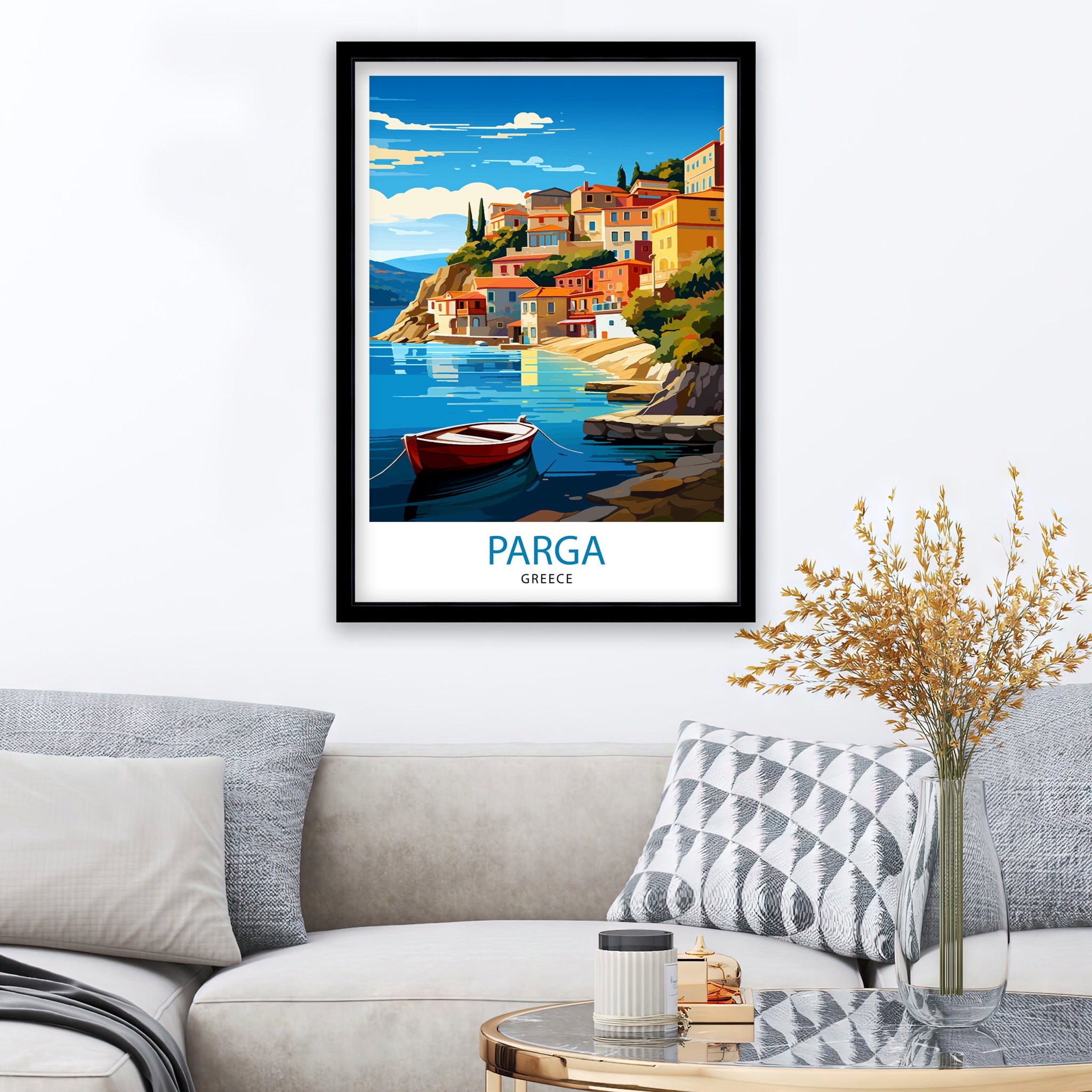 Parga Greece Travel Print Parga Wall Decor Parga Poster Greece Travel Prints Parga Art Print Parga Illustration Parga Wall Art Greece Print