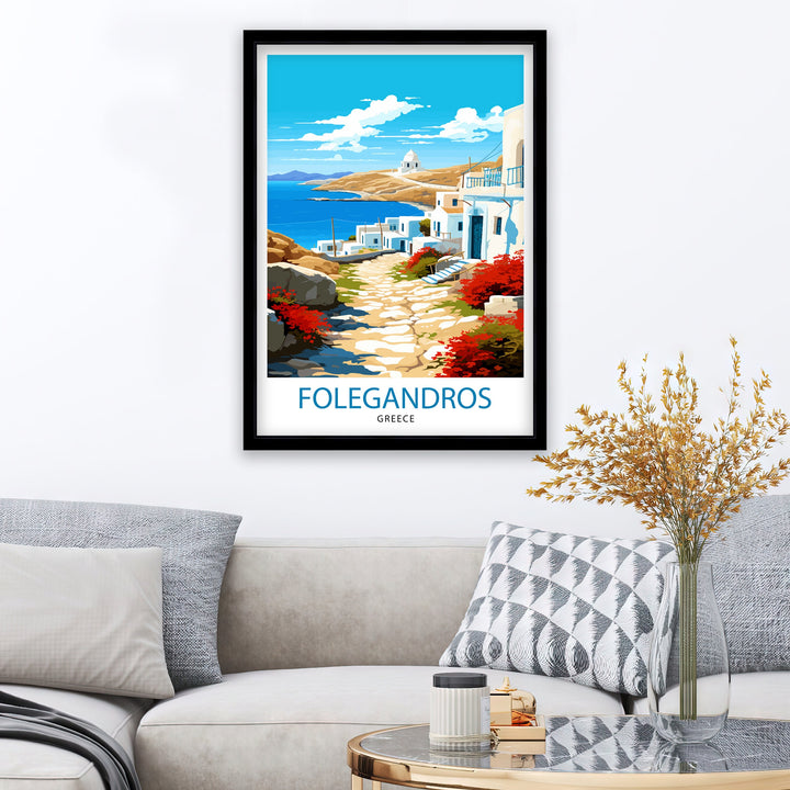 Folegandros Greece Travel Poster Folegandros Island