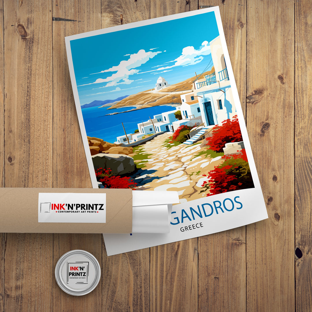 Folegandros Greece Travel Poster Folegandros Island