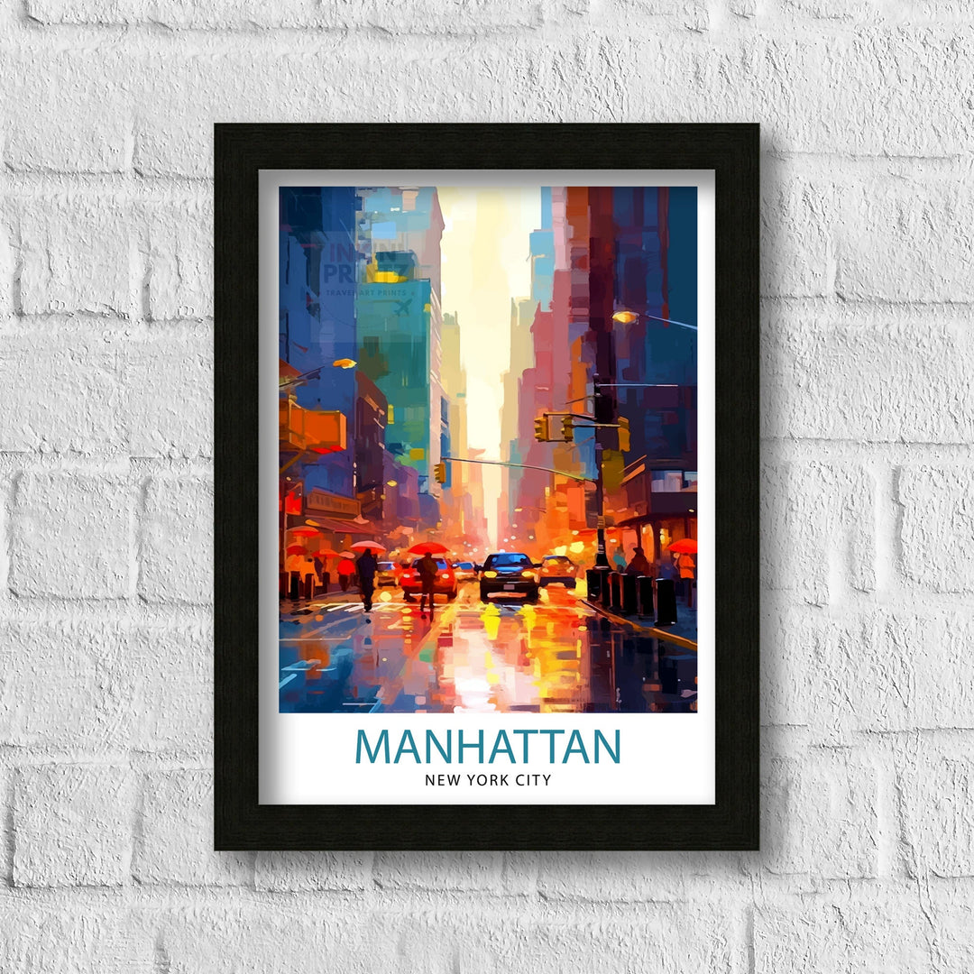 Manhattan New York City Travel Poster