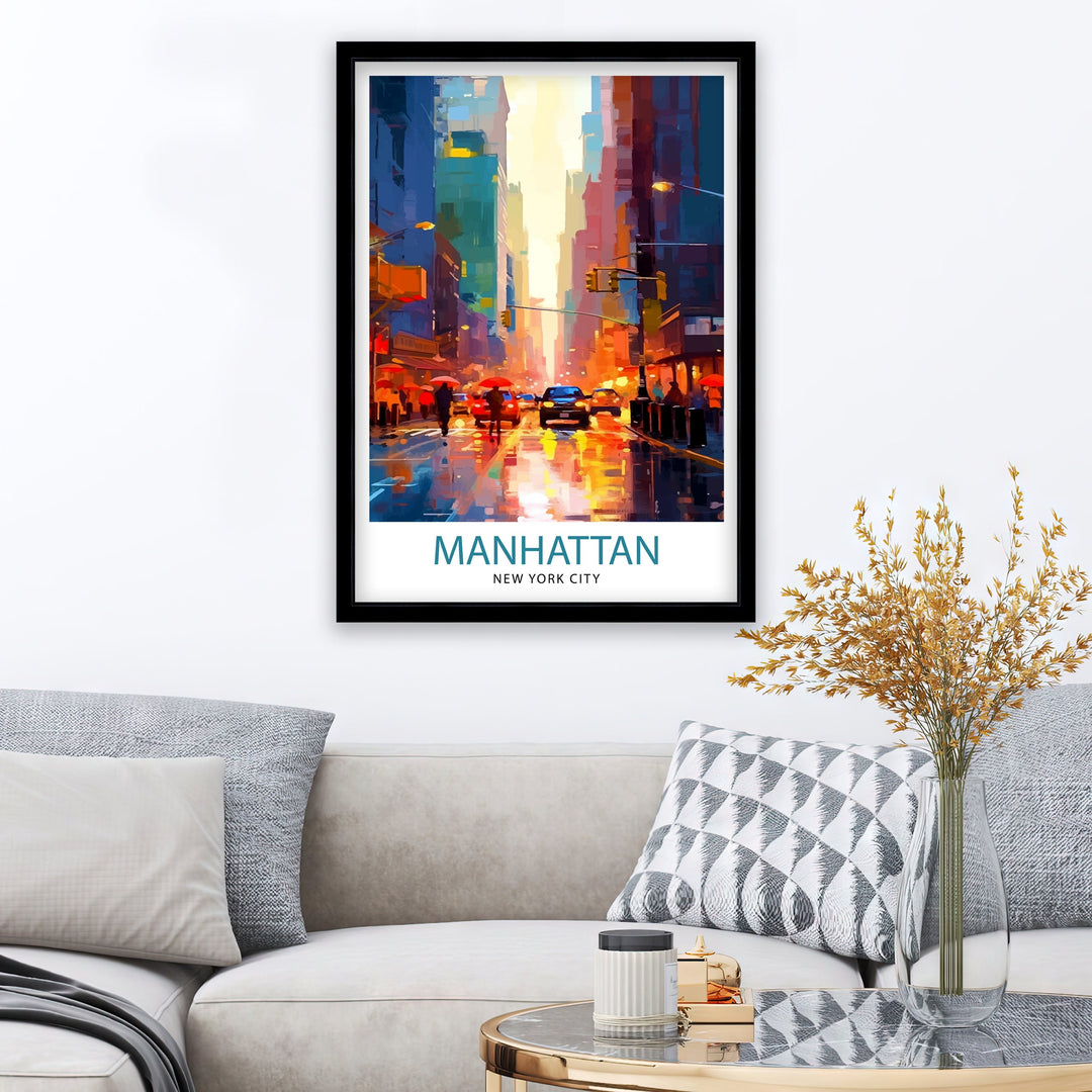 Manhattan New York City Travel Poster