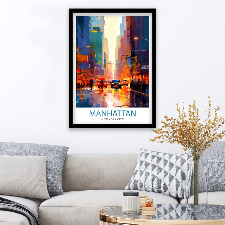 Manhattan New York City Travel Poster