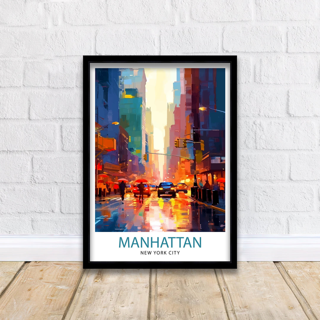 Manhattan New York City Travel Poster