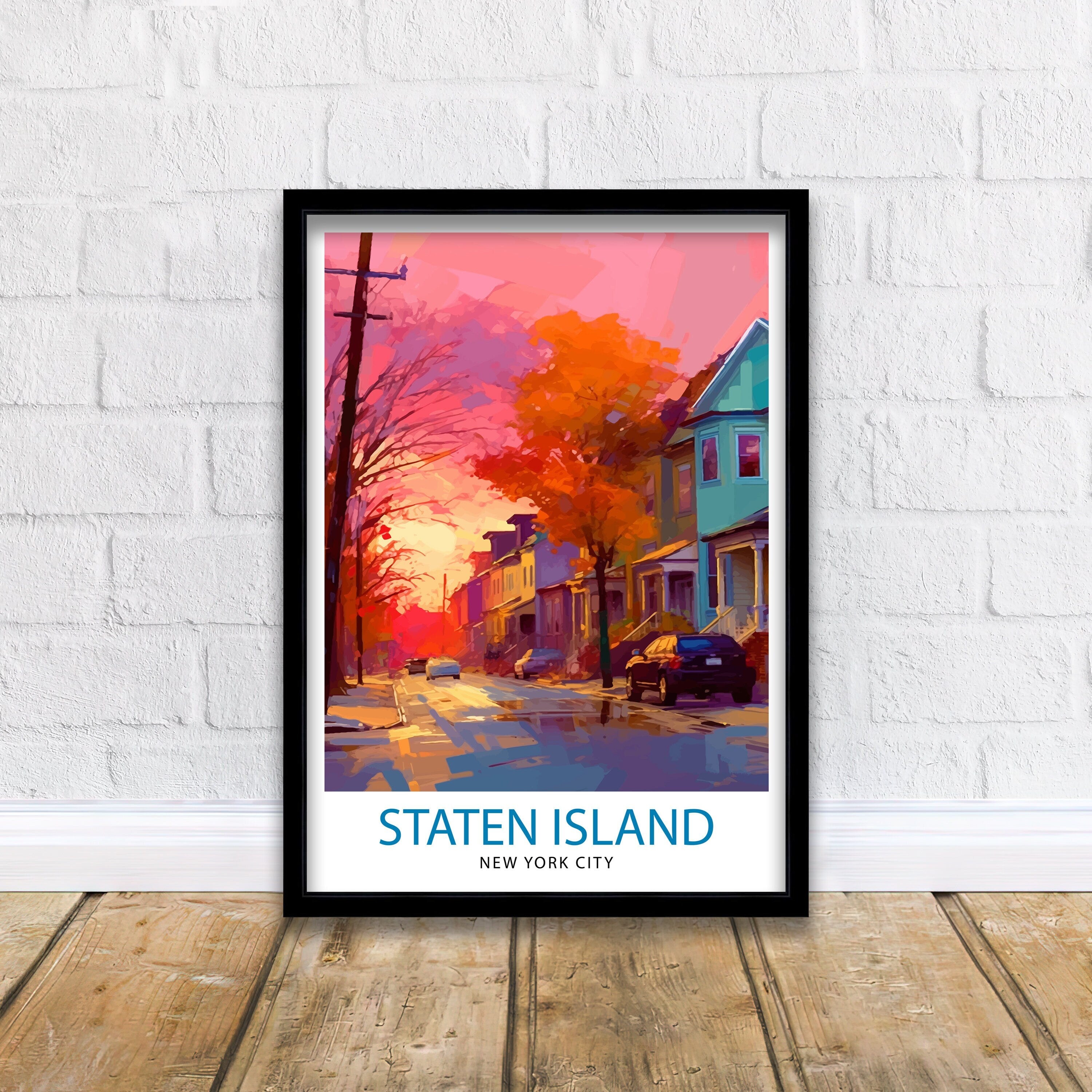 Staten Island New York Travel Print| Staten Island Wall Decor Staten Island Poster New York Travel Prints Staten Island Art Print Staten