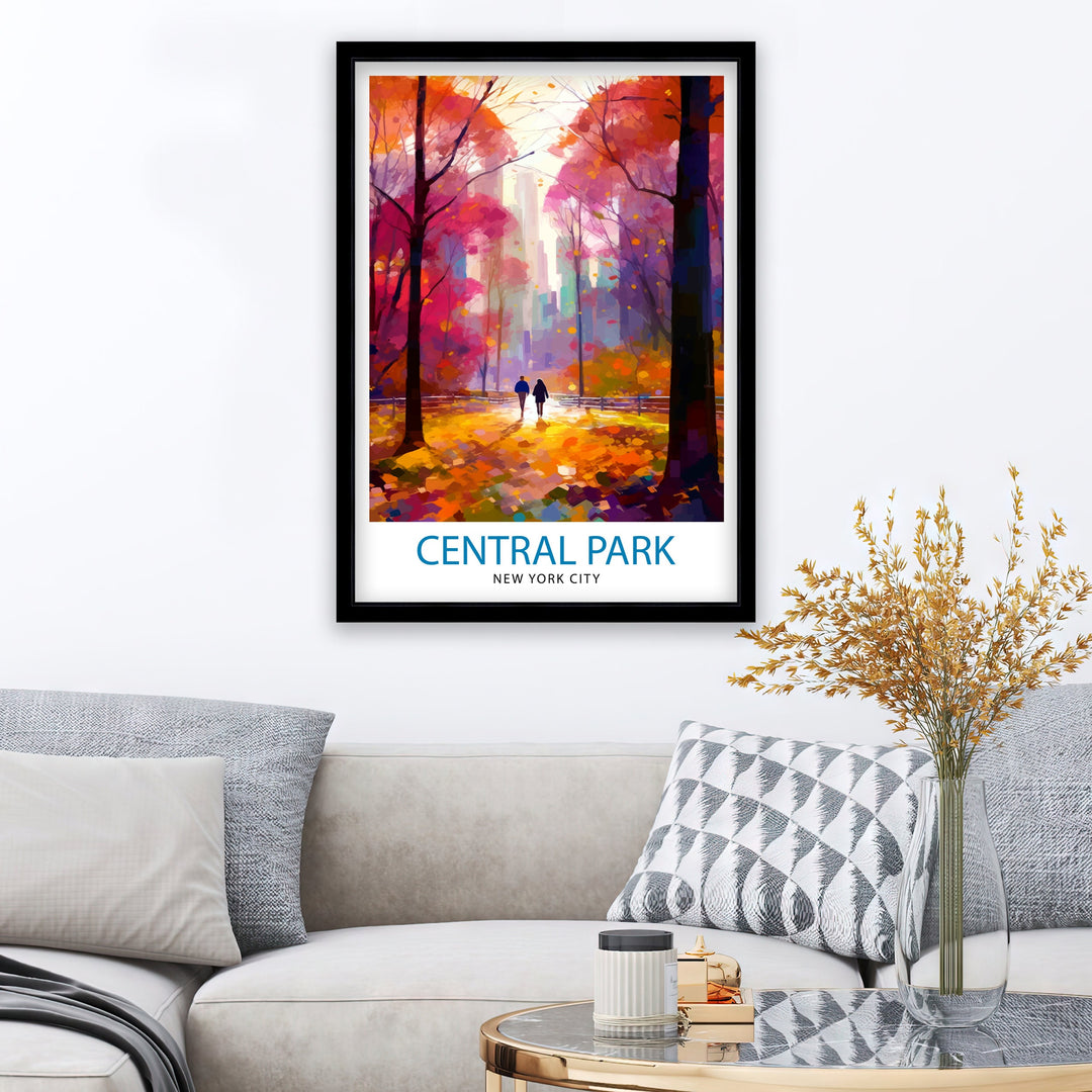 Central Park New York Travel Poster