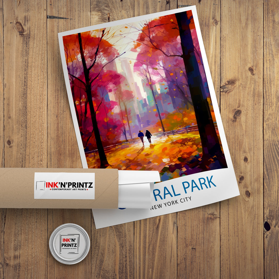 Central Park New York Travel Poster