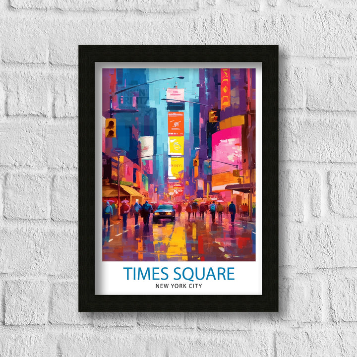 Times Square New York Travel Poster