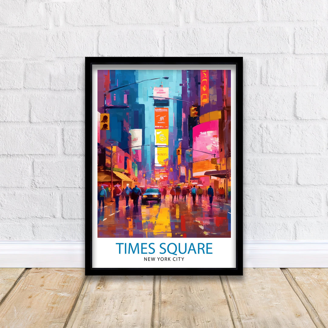 Times Square New York Travel Poster