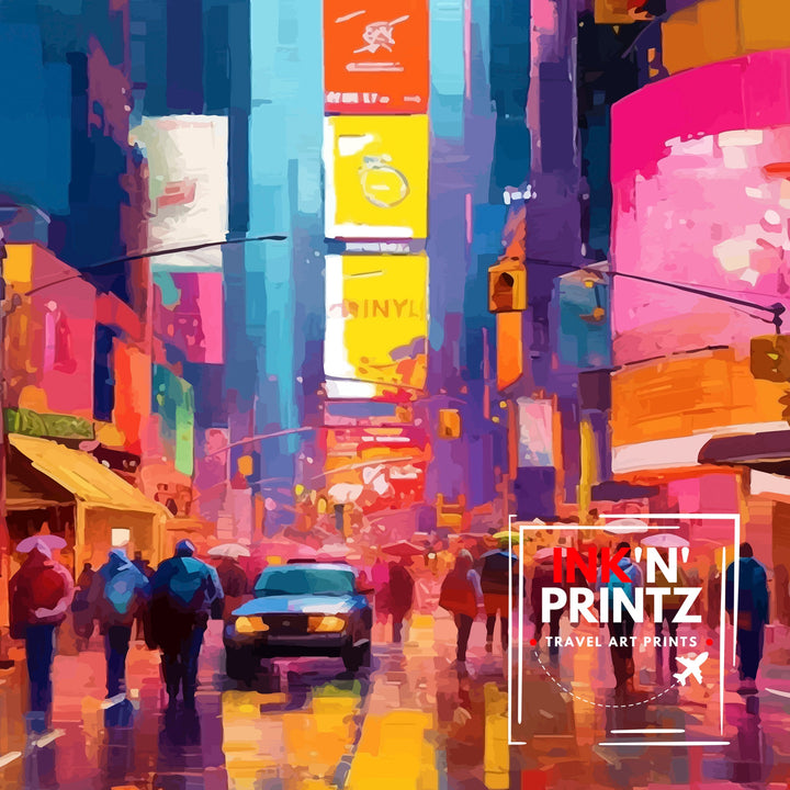 Times Square New York Travel Poster