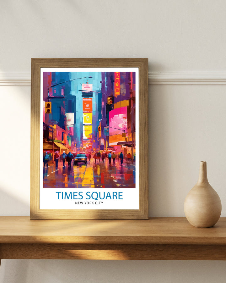 Times Square New York Travel Poster