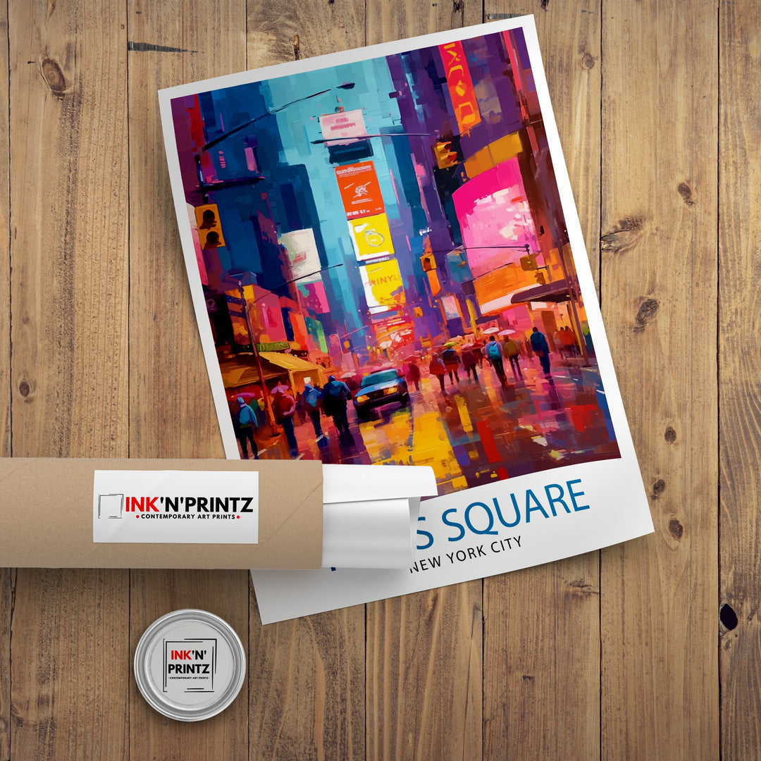 Times Square New York Travel Poster