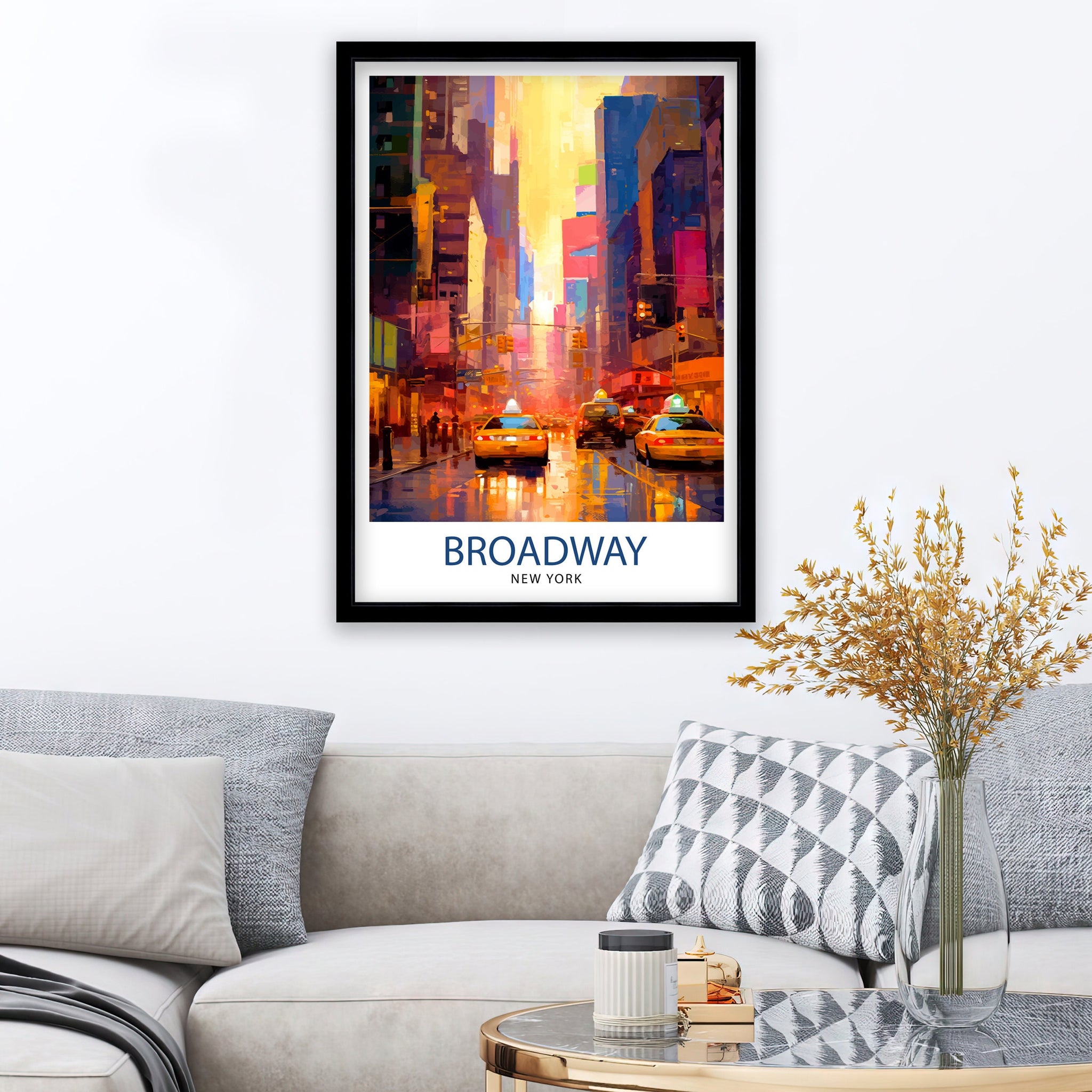 Broadway New York City Travel Print| Broadway Wall Decor Broadway Poster NYC Travel Prints Broadway Art Print New York City Illustration