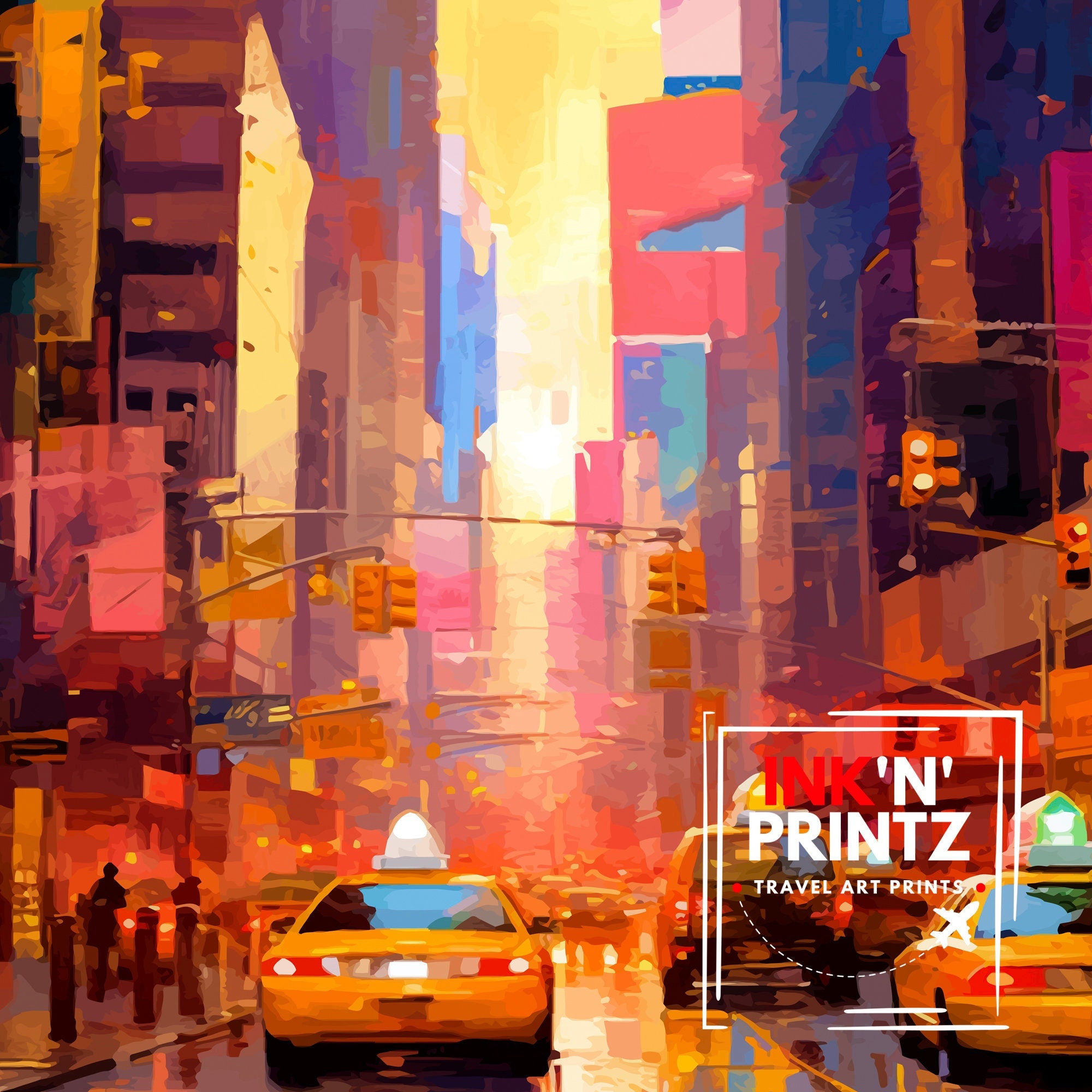 Broadway New York City Travel Print| Broadway Wall Decor Broadway Poster NYC Travel Prints Broadway Art Print New York City Illustration