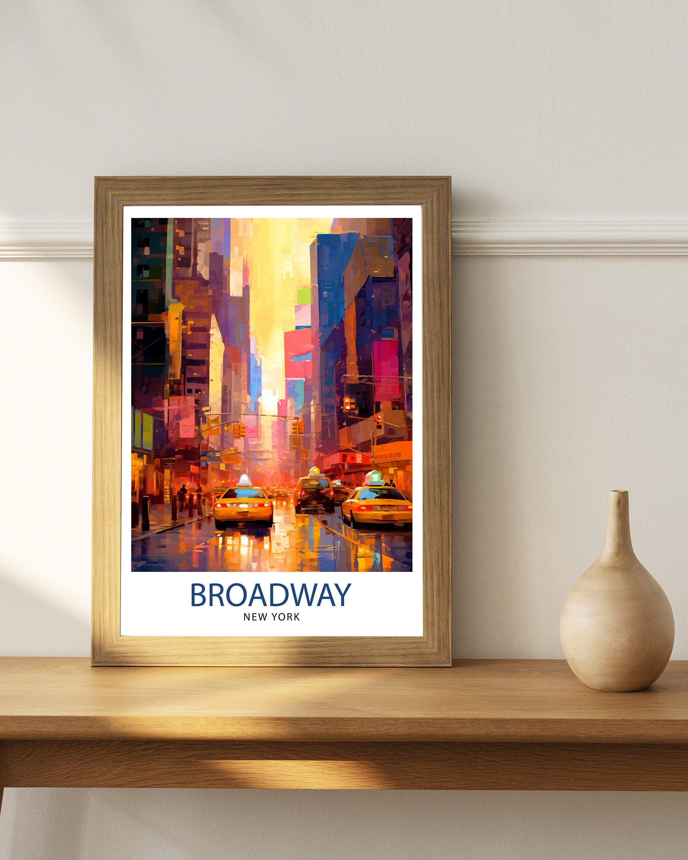 Broadway New York City Travel Print| Broadway Wall Decor Broadway Poster NYC Travel Prints Broadway Art Print New York City Illustration