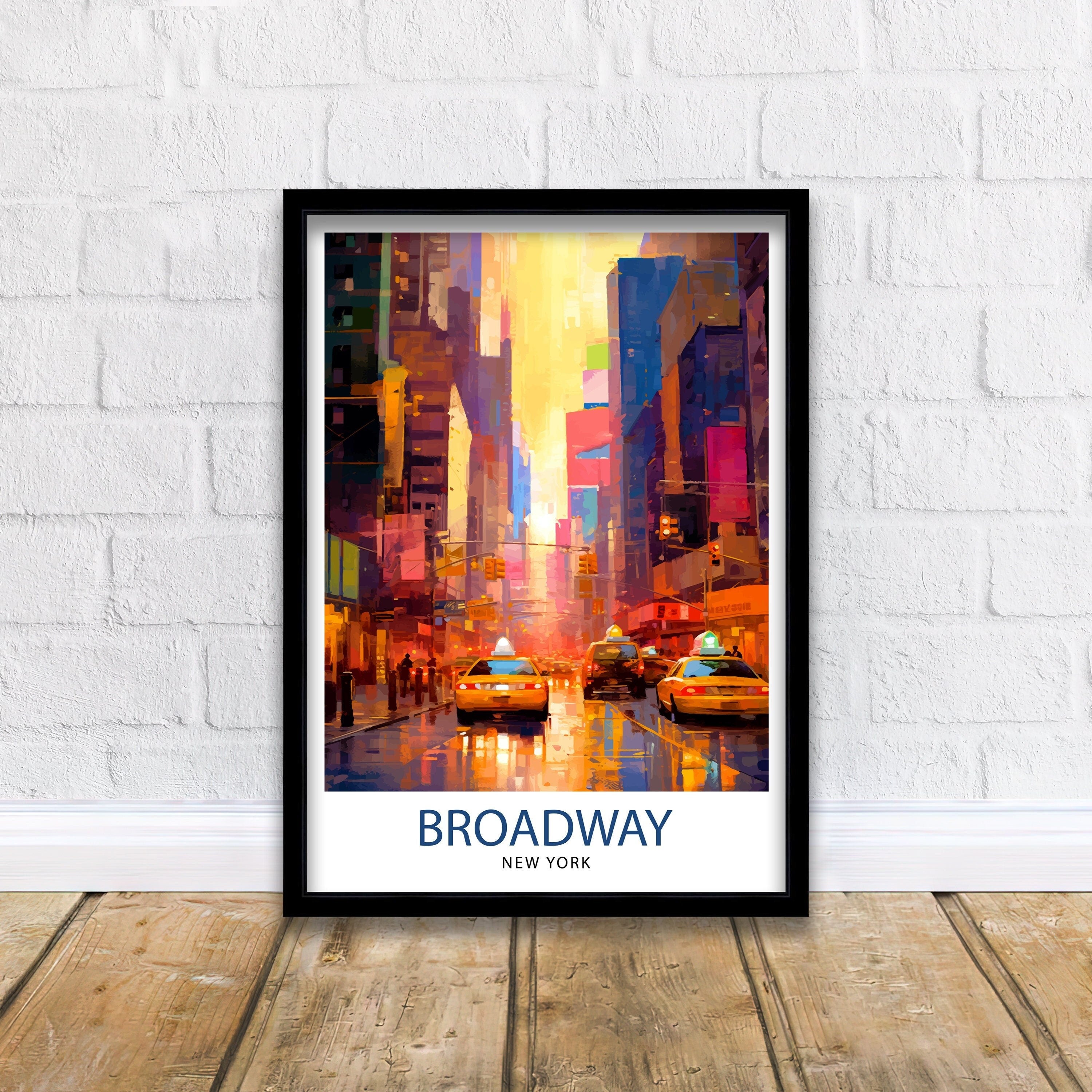 Broadway New York City Travel Print| Broadway Wall Decor Broadway Poster NYC Travel Prints Broadway Art Print New York City Illustration
