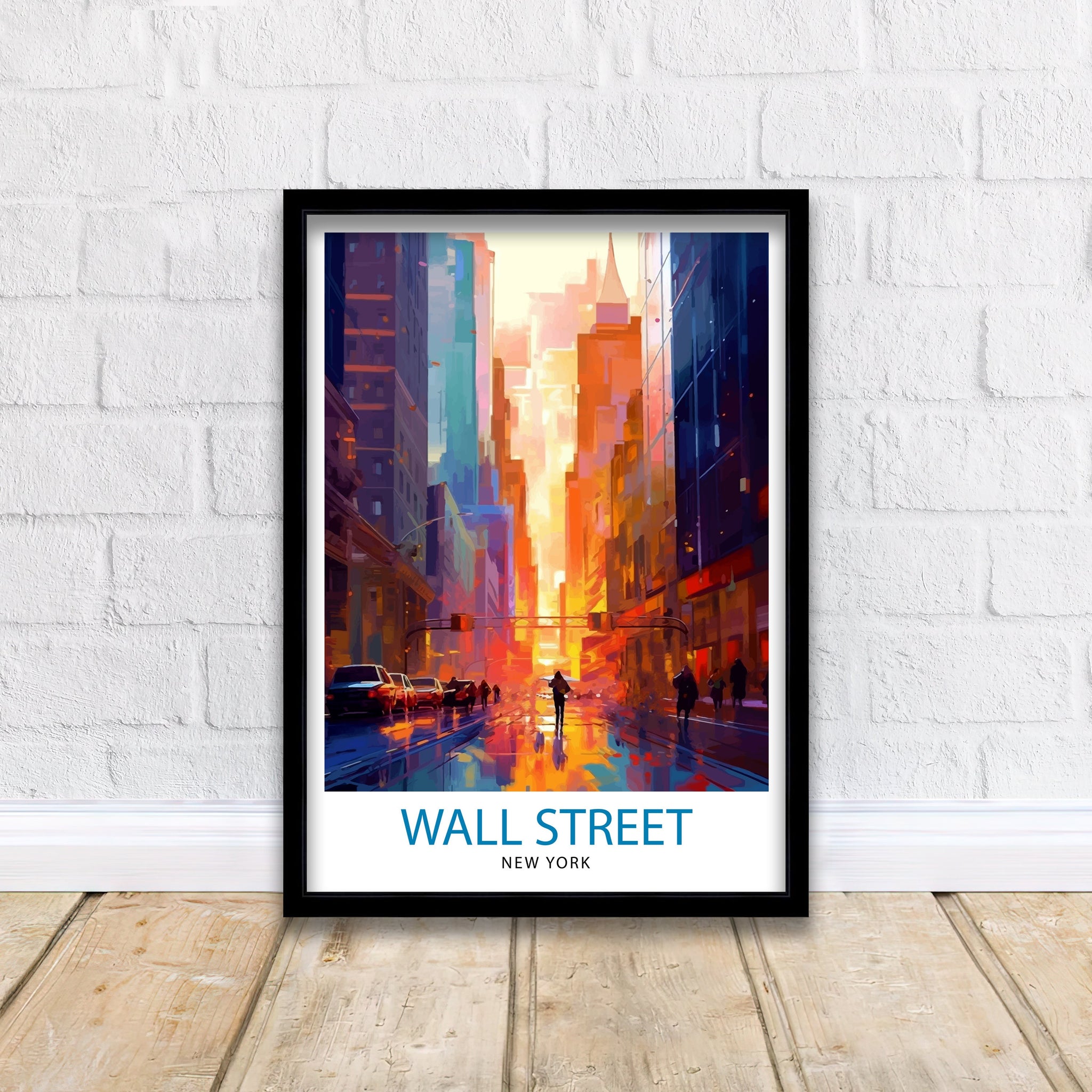 Wall Street New York City Print| Financial District Wall Decor Wall Street Poster NYC Travel Prints New York City Art Print Wall Street