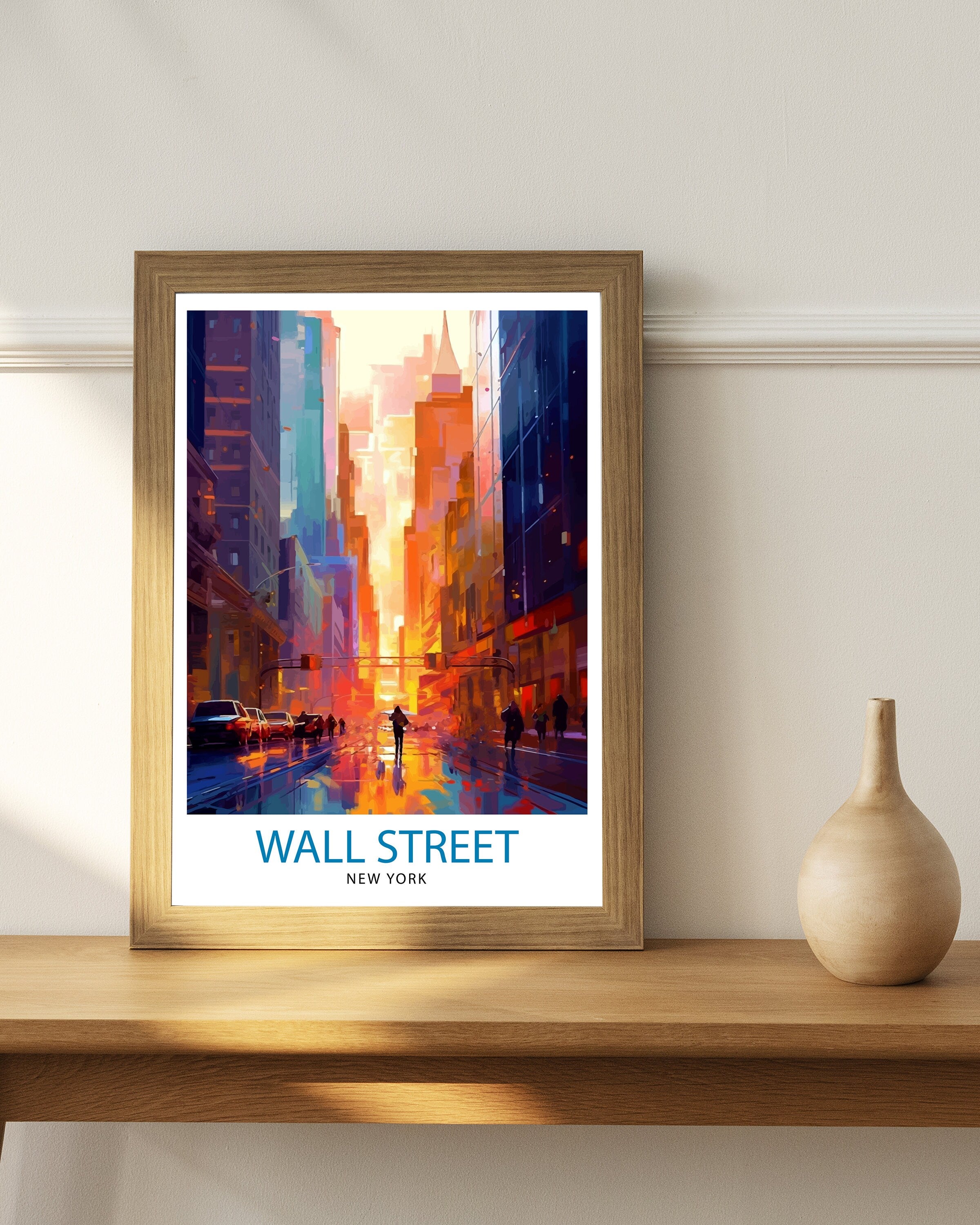Wall Street New York City Print| Financial District Wall Decor Wall Street Poster NYC Travel Prints New York City Art Print Wall Street