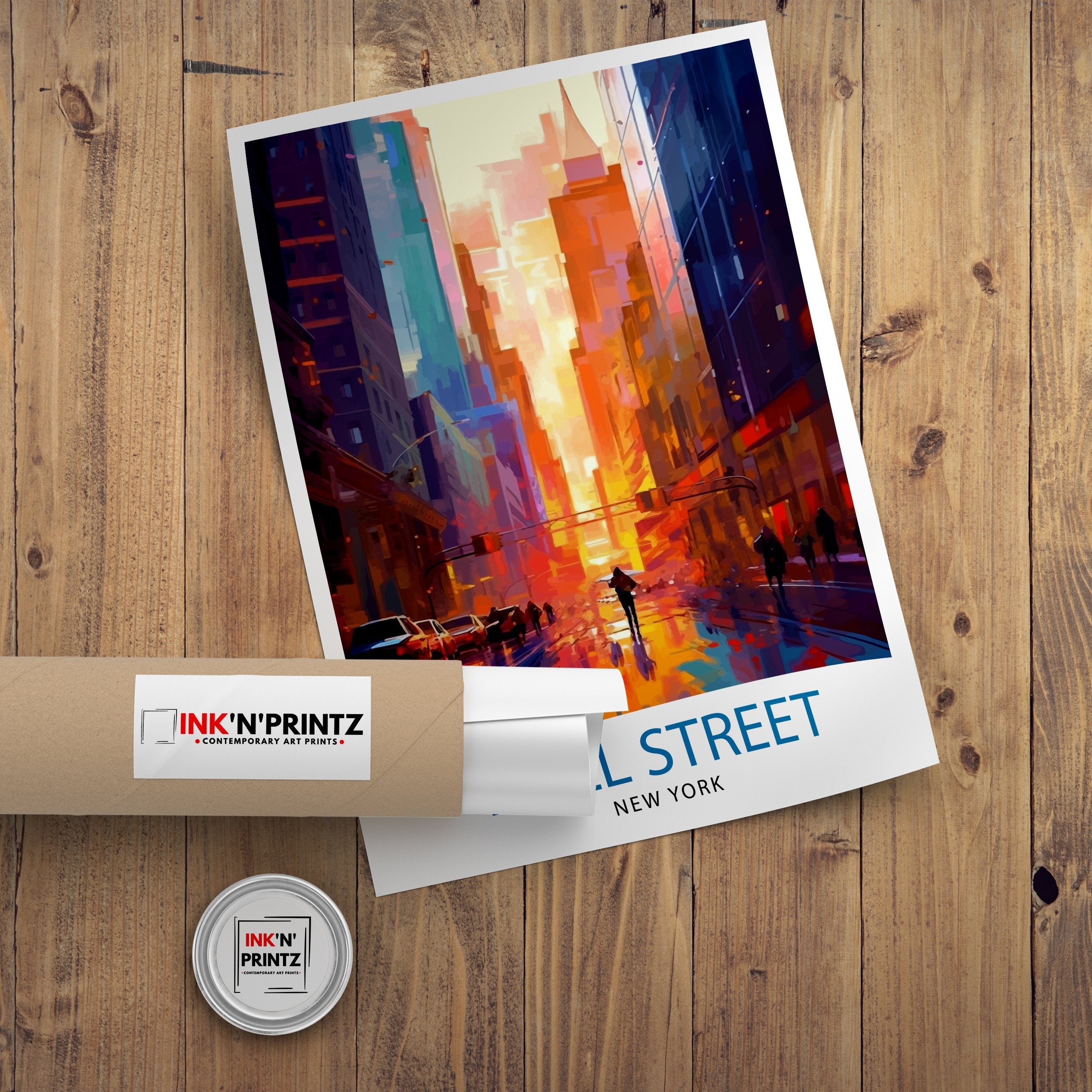 Wall Street New York City Print| Financial District Wall Decor Wall Street Poster NYC Travel Prints New York City Art Print Wall Street