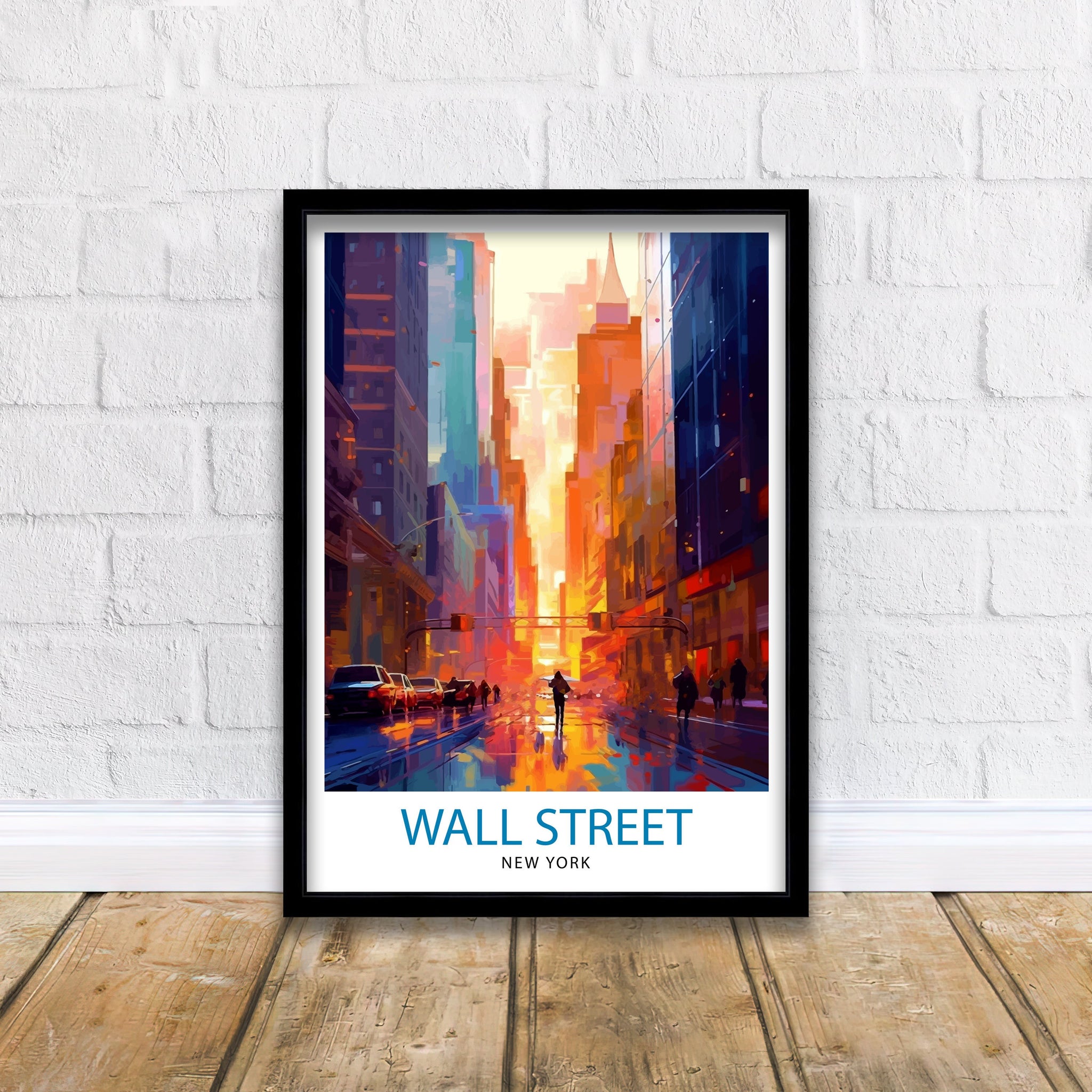 Wall Street New York City Print| Financial District Wall Decor Wall Street Poster NYC Travel Prints New York City Art Print Wall Street