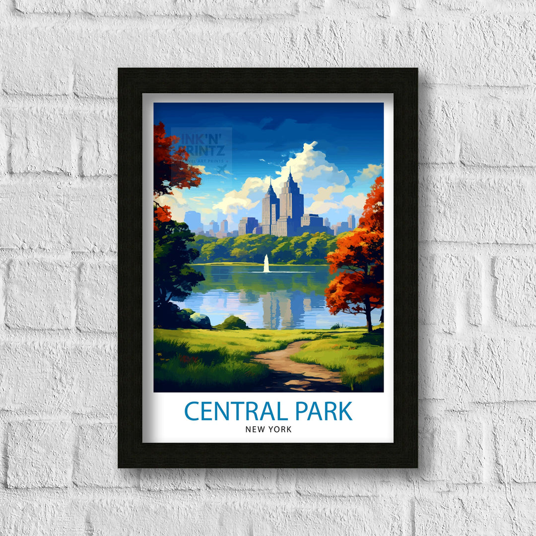 Central Park New York Travel Poster