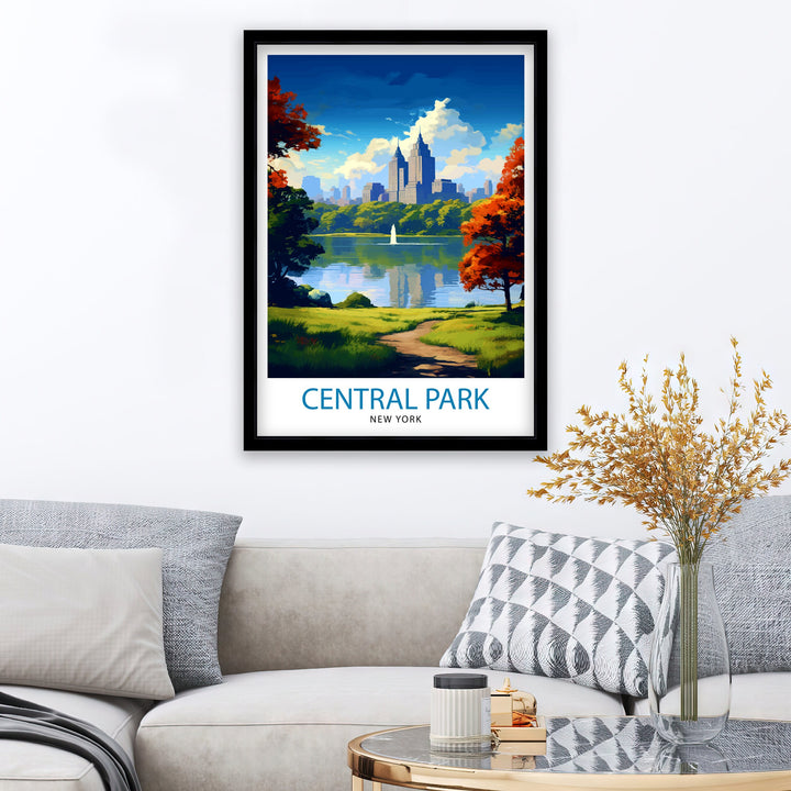 Central Park New York Travel Poster