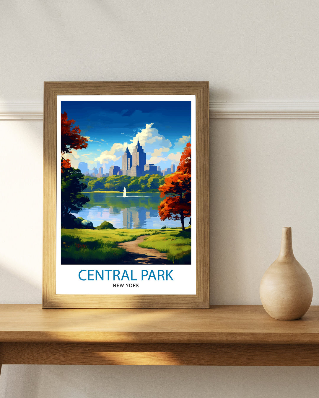 Central Park New York Travel Poster