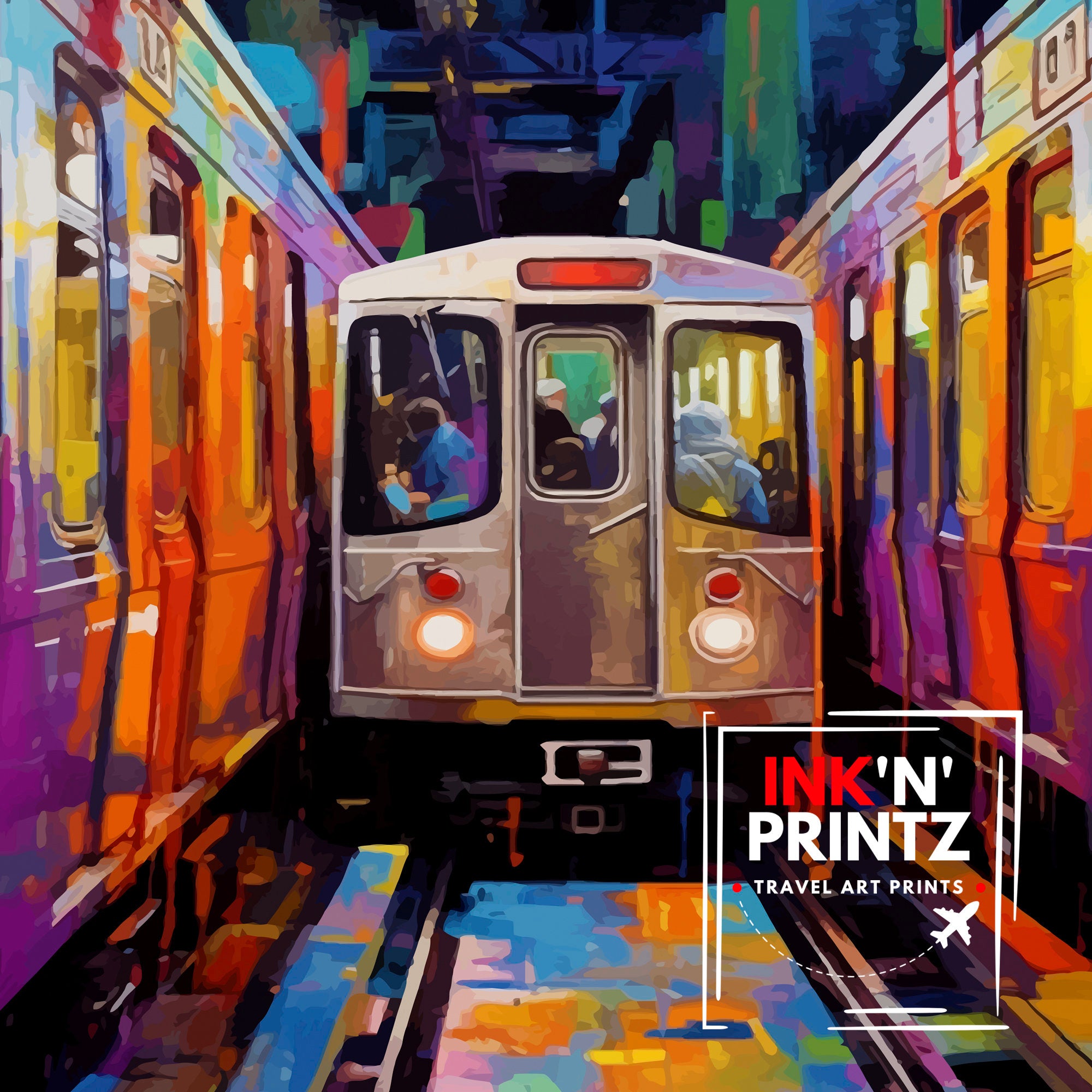 New York Subway Print| NYC Subway Wall Decor New York City Subway Poster Urban Travel Prints New York Subway Art Print Subway Map