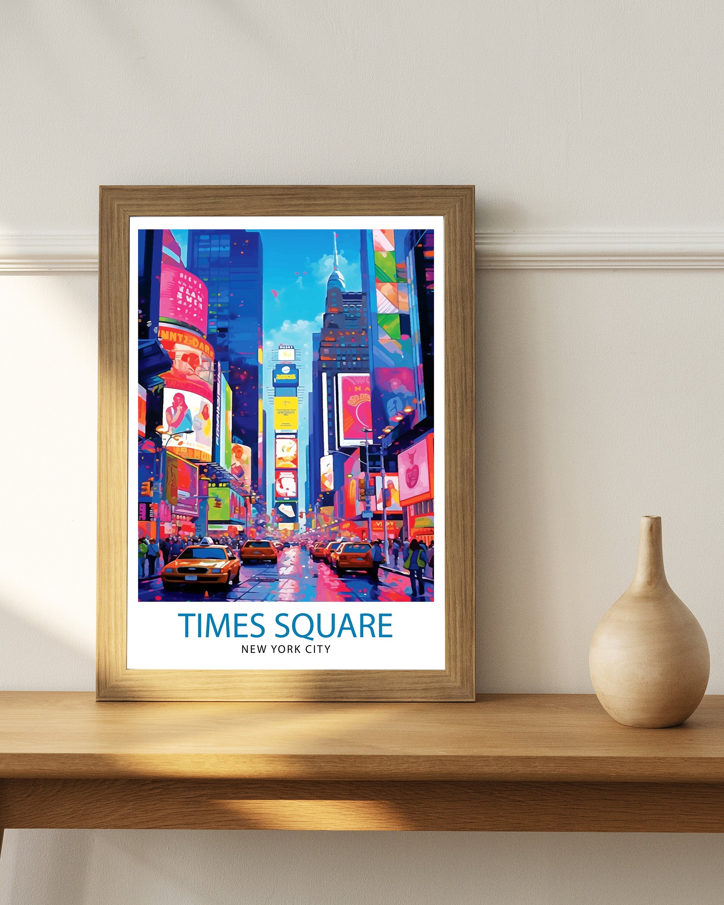 Times Square New York City Print| Times Square Wall Decor NYC Travel Poster Times Square Art Print Times Square Illustration Times Square