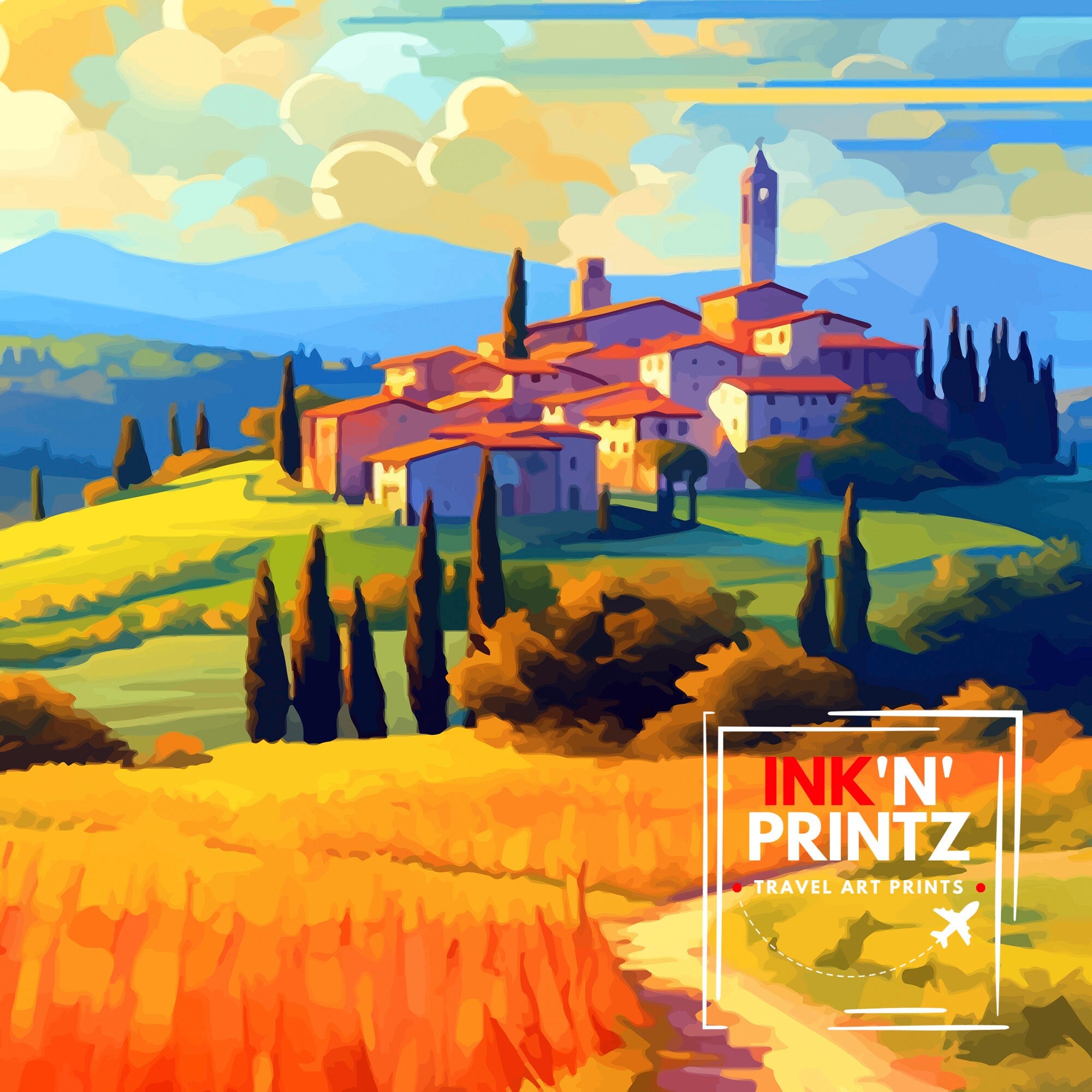 Siena Italy Art Print, Tuscany Travel Poster