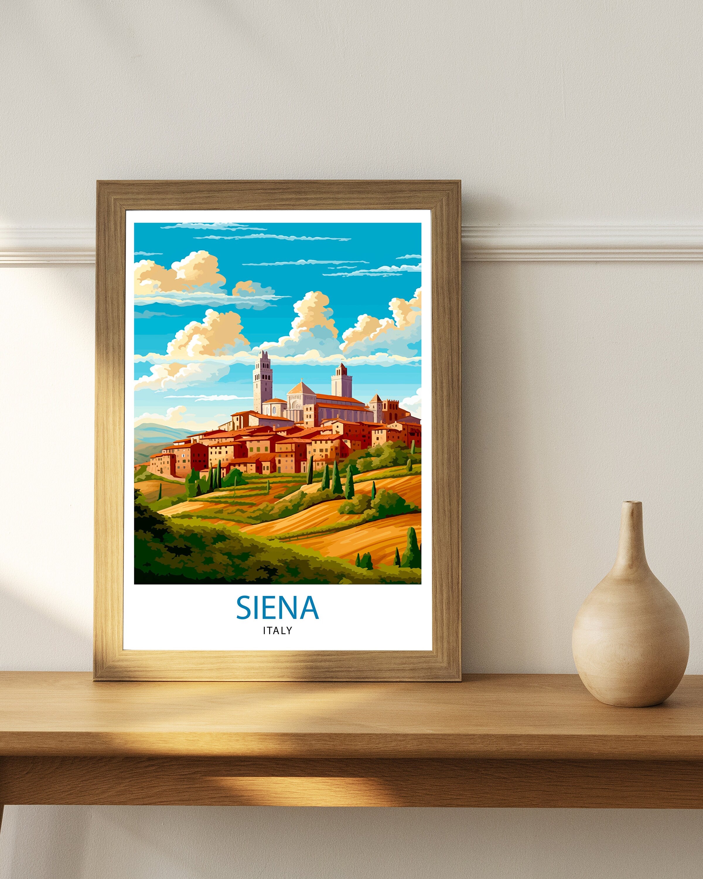 Siena Italy Art Print, Tuscany Travel Poster