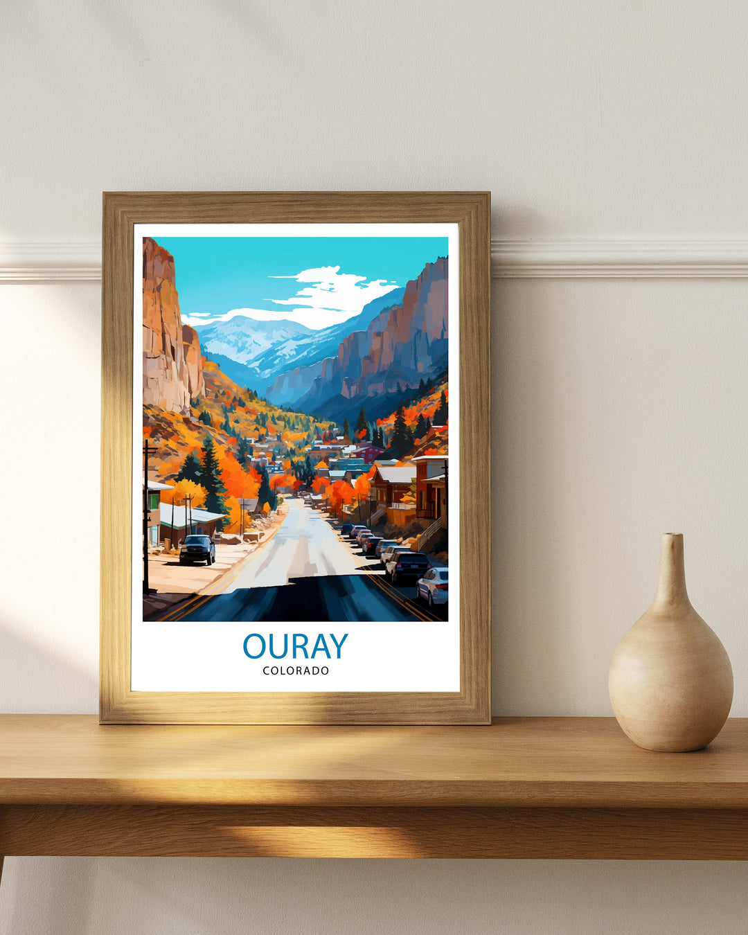 Ouray Colorado Travel Print Rocky Mountain Wall Decor Ouray Poster Colorado Travel Prints Ouray Art Print Scenic Mountain Illustration