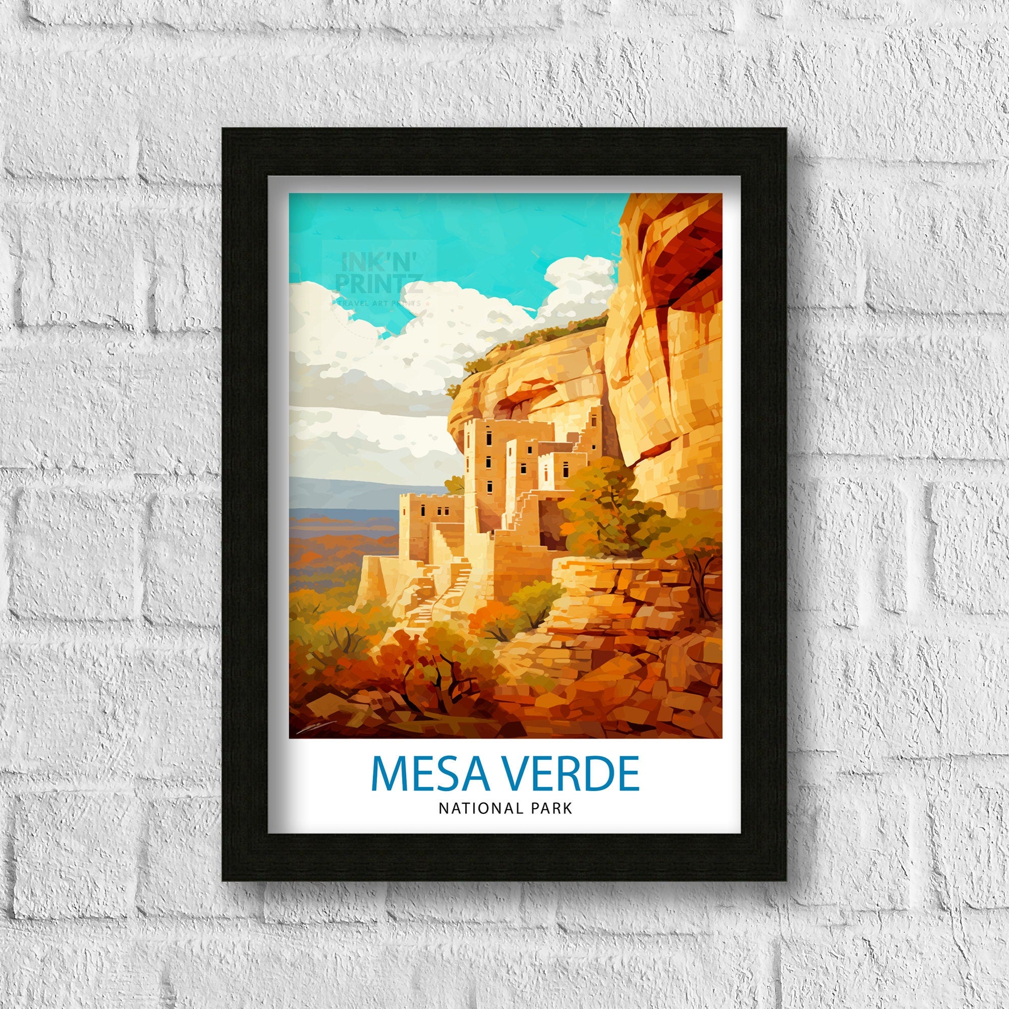 Mesa Verde National Park Print, Southwest Cliff Dwellings Art