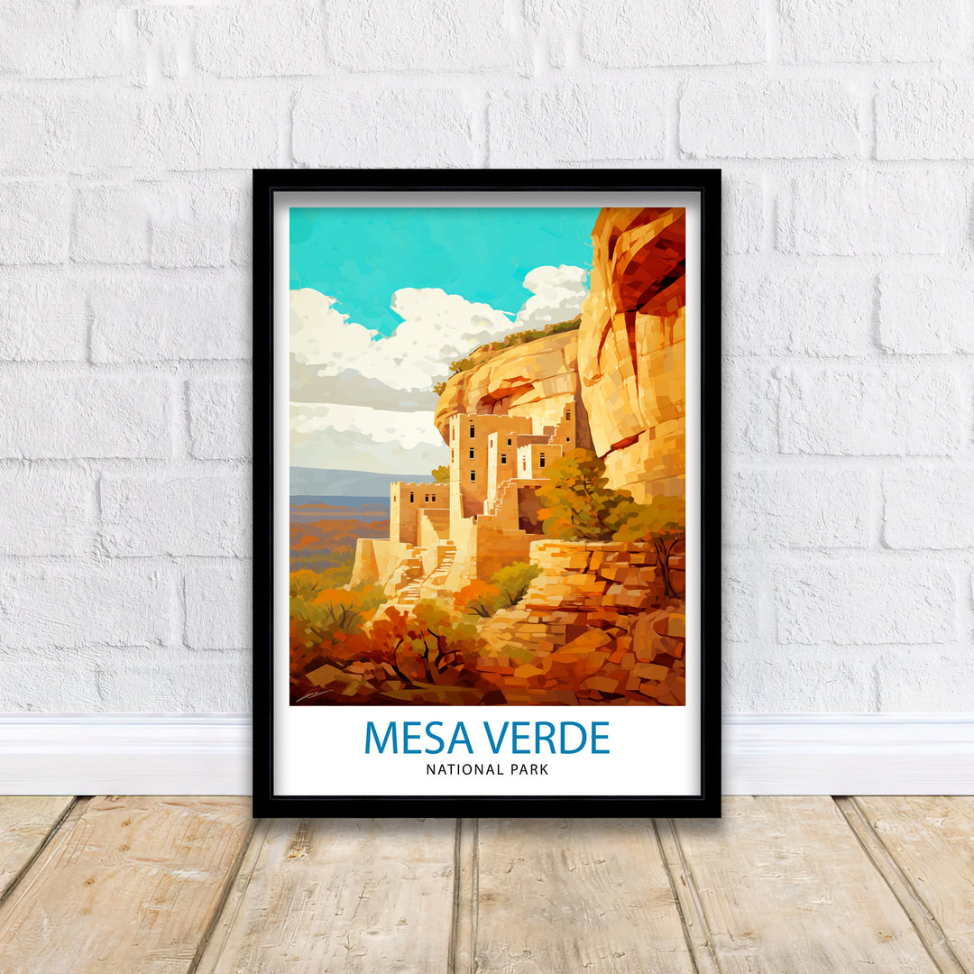 Mesa Verde National Park Travel Print Southwest Wall Decor Mesa Verde Poster National Park Travel Prints Mesa Verde Art Print Mesa Verde