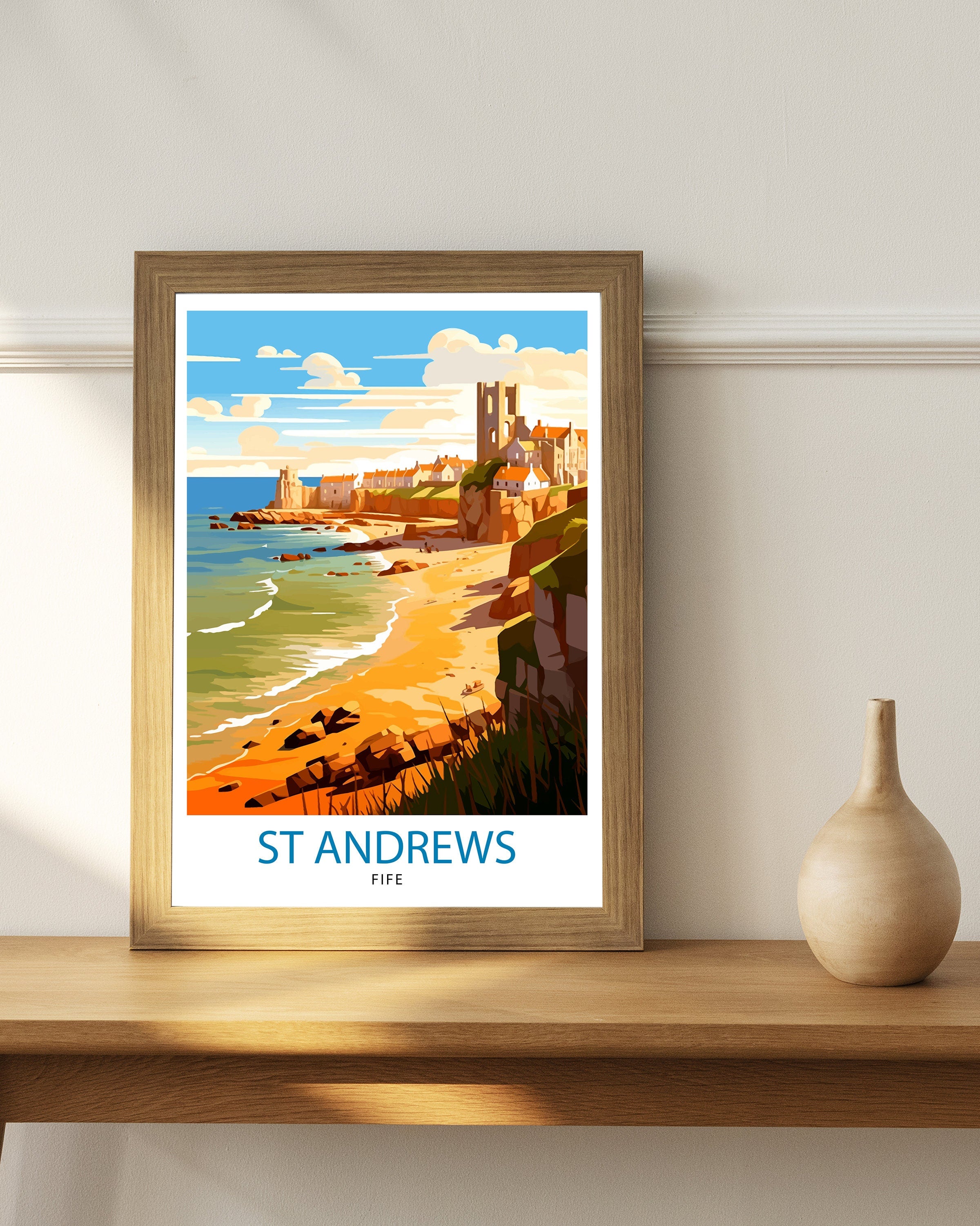 St Andrews Fife Travel Print St Andrews Wall Decor St Andrews Poster Scotland Travel Prints St Andrews Art Print St Andrews Illustration