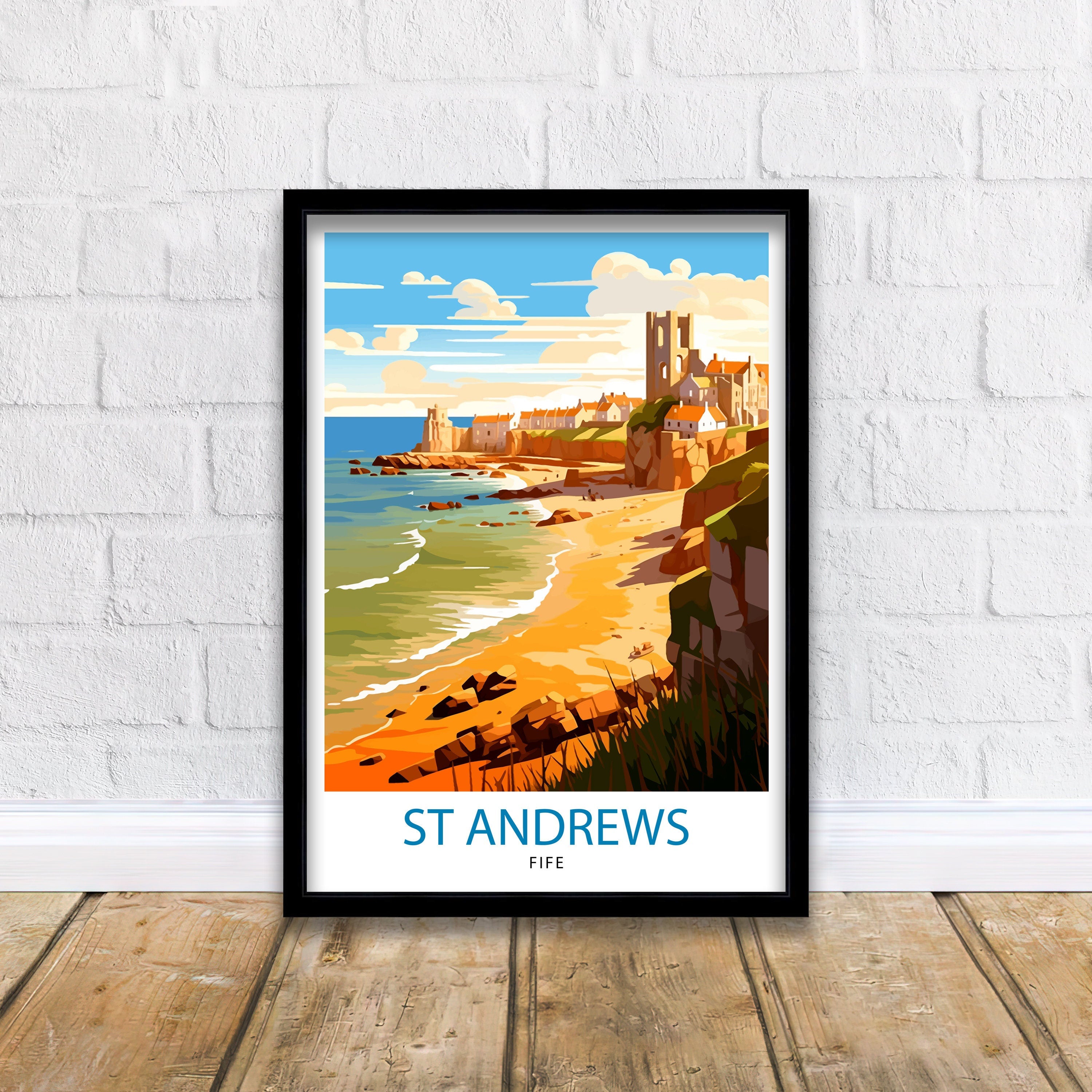 St Andrews Fife Travel Print St Andrews Wall Decor St Andrews Poster Scotland Travel Prints St Andrews Art Print St Andrews Illustration