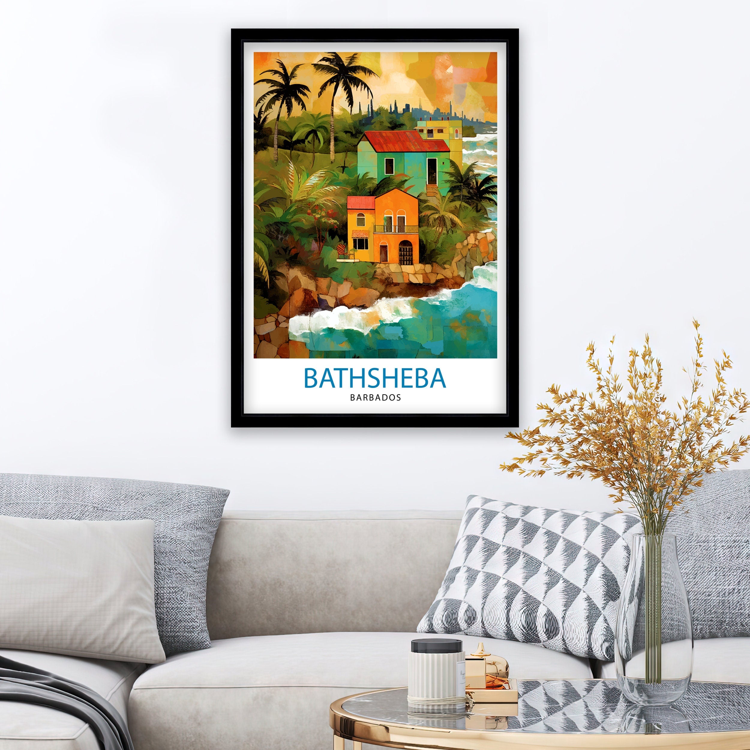 Bathsheba Barbados Travel Print Bathsheba Wall Decor Bathsheba Poster Barbados Travel Prints Bathsheba Art Print Bathsheba Illustration