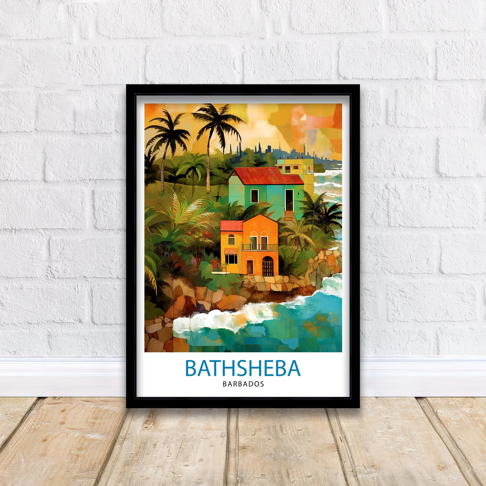 Bathsheba Barbados Travel Print Bathsheba Wall Decor Bathsheba Poster Barbados Travel Prints Bathsheba Art Print Bathsheba Illustration
