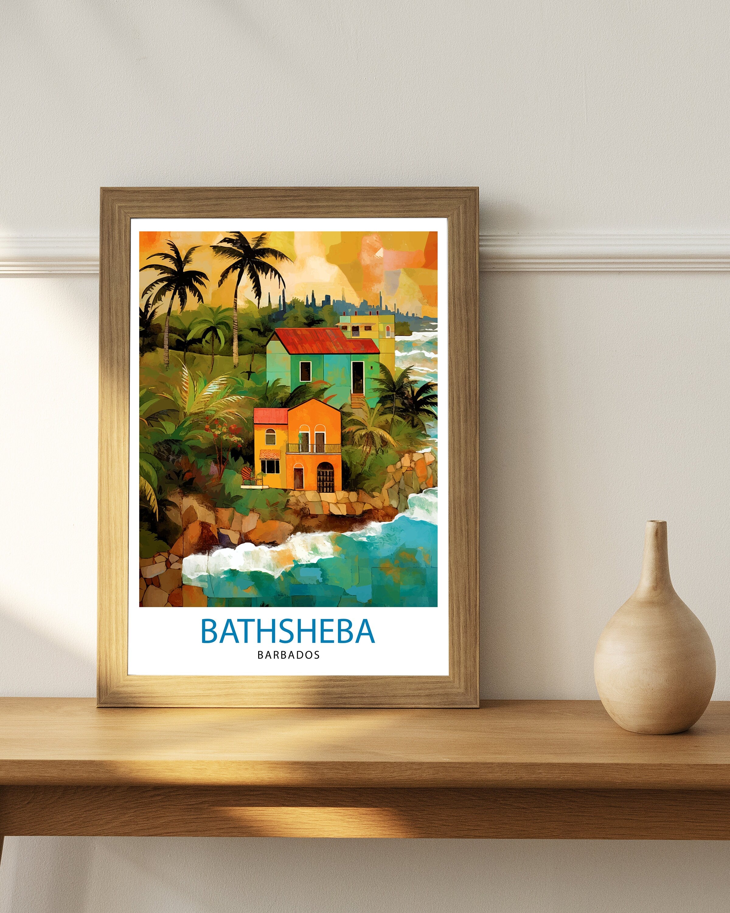 Bathsheba Barbados Travel Print Bathsheba Wall Decor Bathsheba Poster Barbados Travel Prints Bathsheba Art Print Bathsheba Illustration