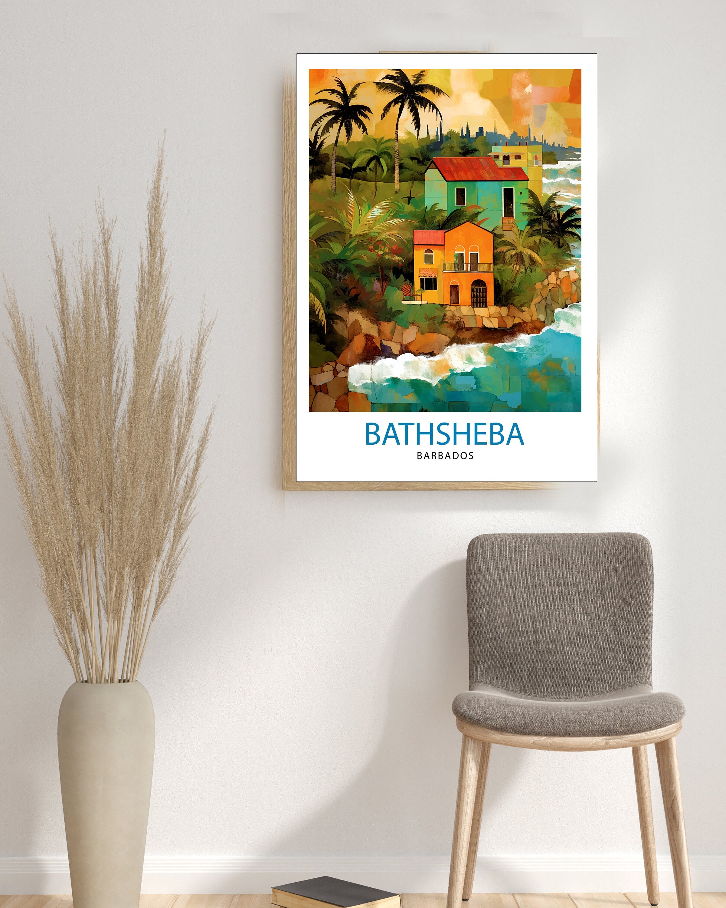Bathsheba Barbados Travel Print Bathsheba Wall Decor Bathsheba Poster Barbados Travel Prints Bathsheba Art Print Bathsheba Illustration