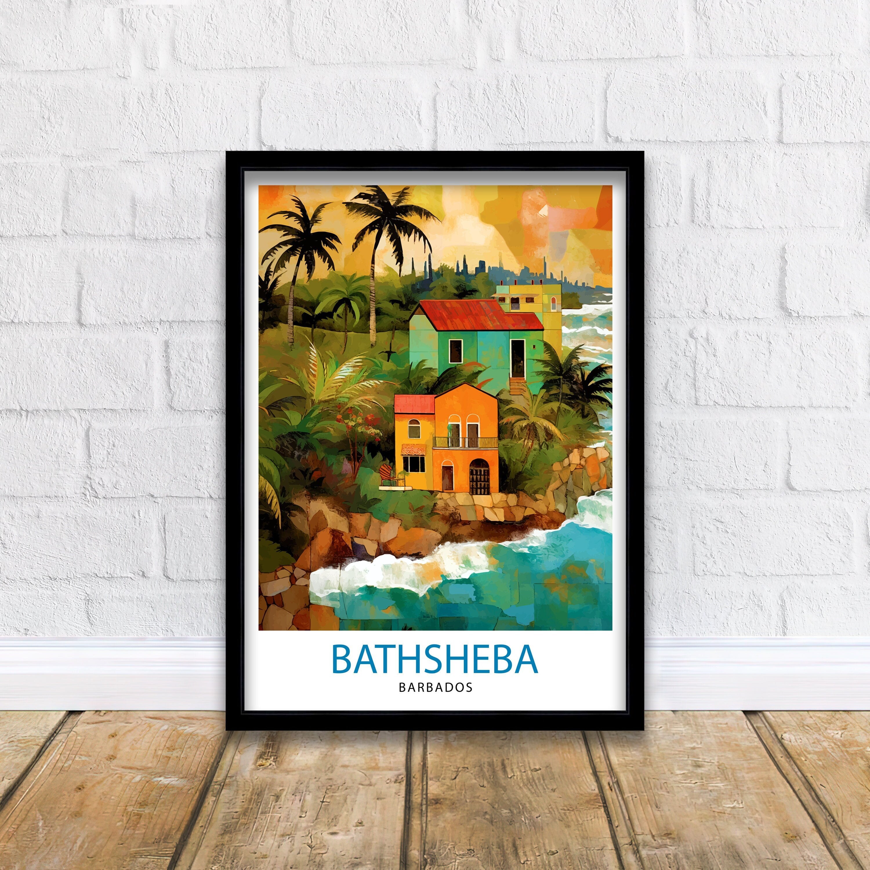 Bathsheba Barbados Travel Print Bathsheba Wall Decor Bathsheba Poster Barbados Travel Prints Bathsheba Art Print Bathsheba Illustration