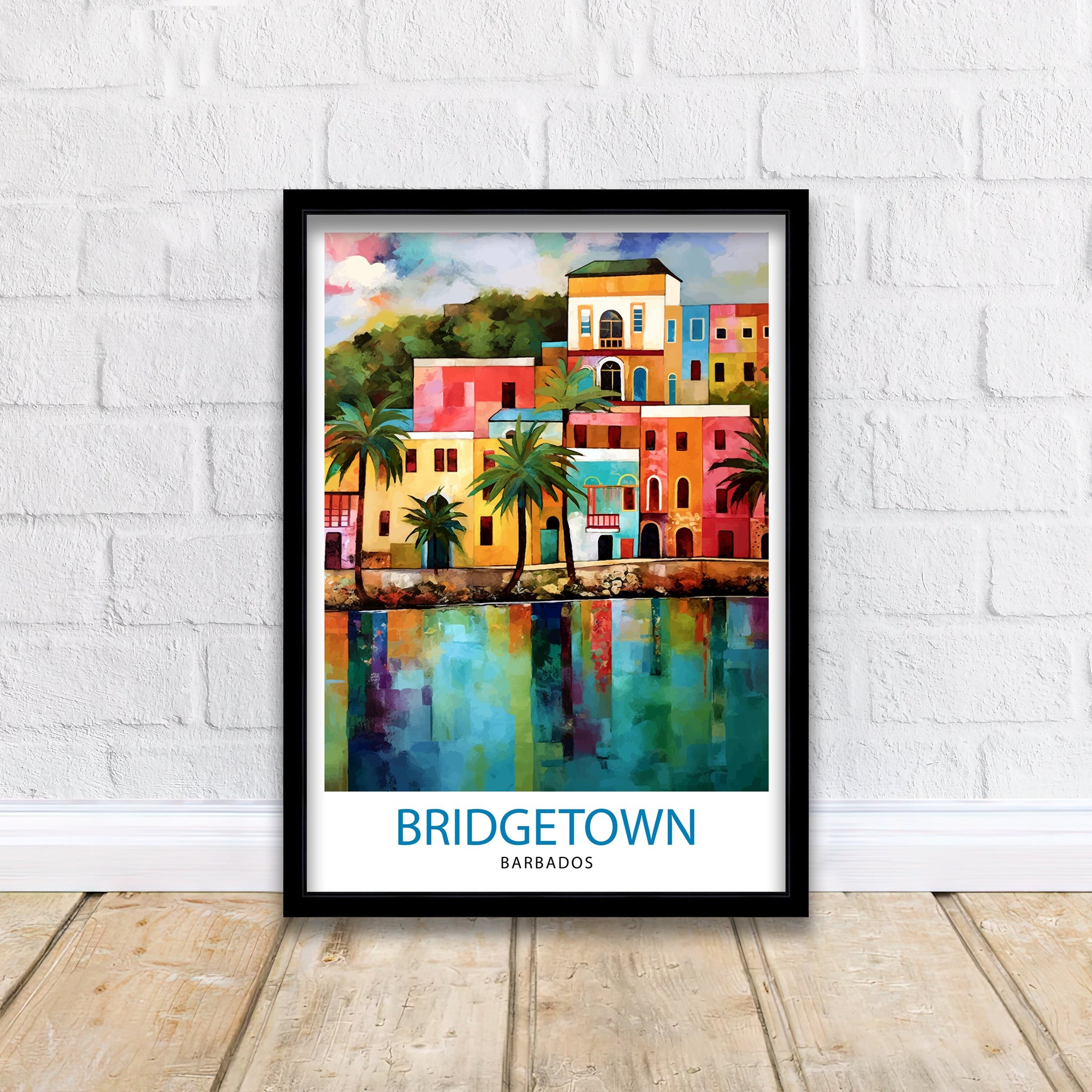 Bridgetown Barbados Travel Print Bridgetown Wall Decor Bridgetown Poster Barbados Travel Prints Bridgetown Art Print Bridgetown Illustration